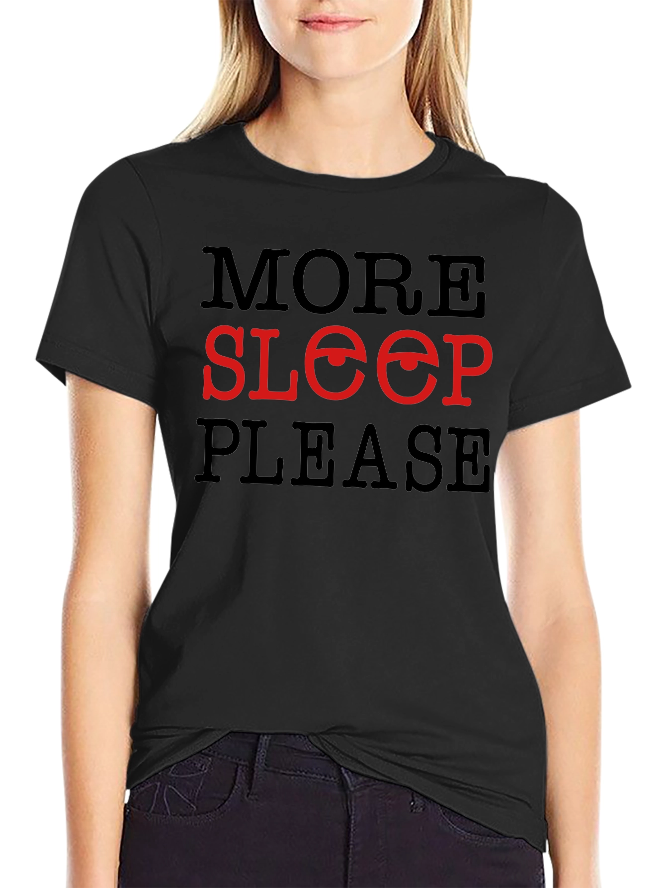 More Sleep Please Graphic Tee - Black