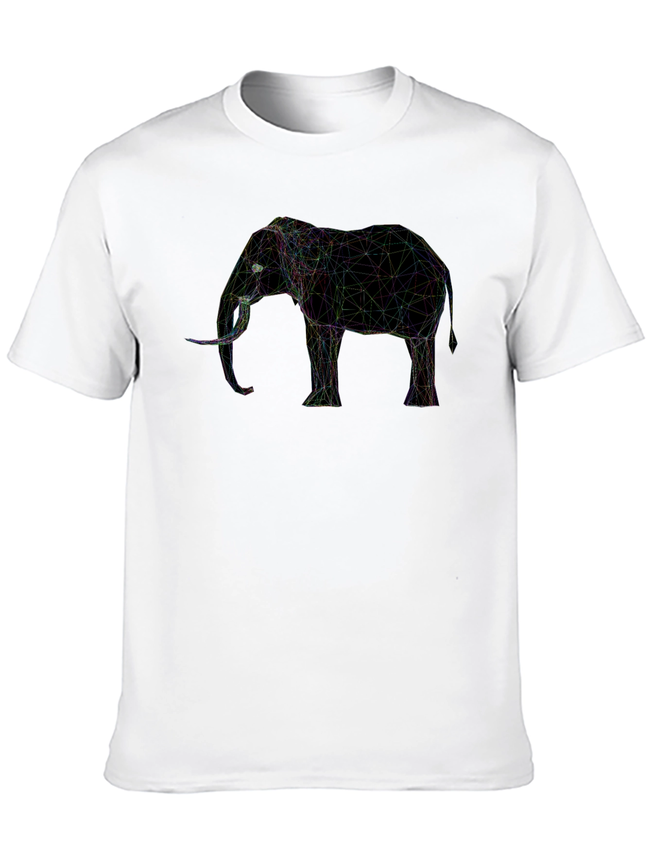 Geometric Elephant Graphic Tee - Black