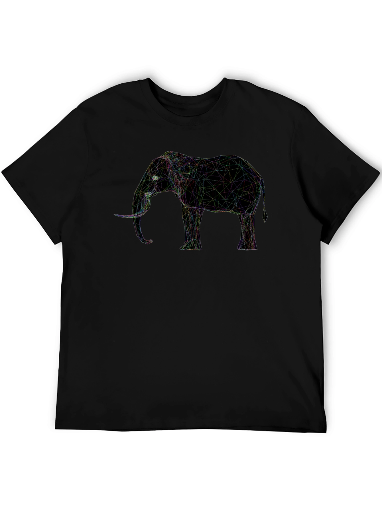 Geometric Elephant Graphic Tee - Black