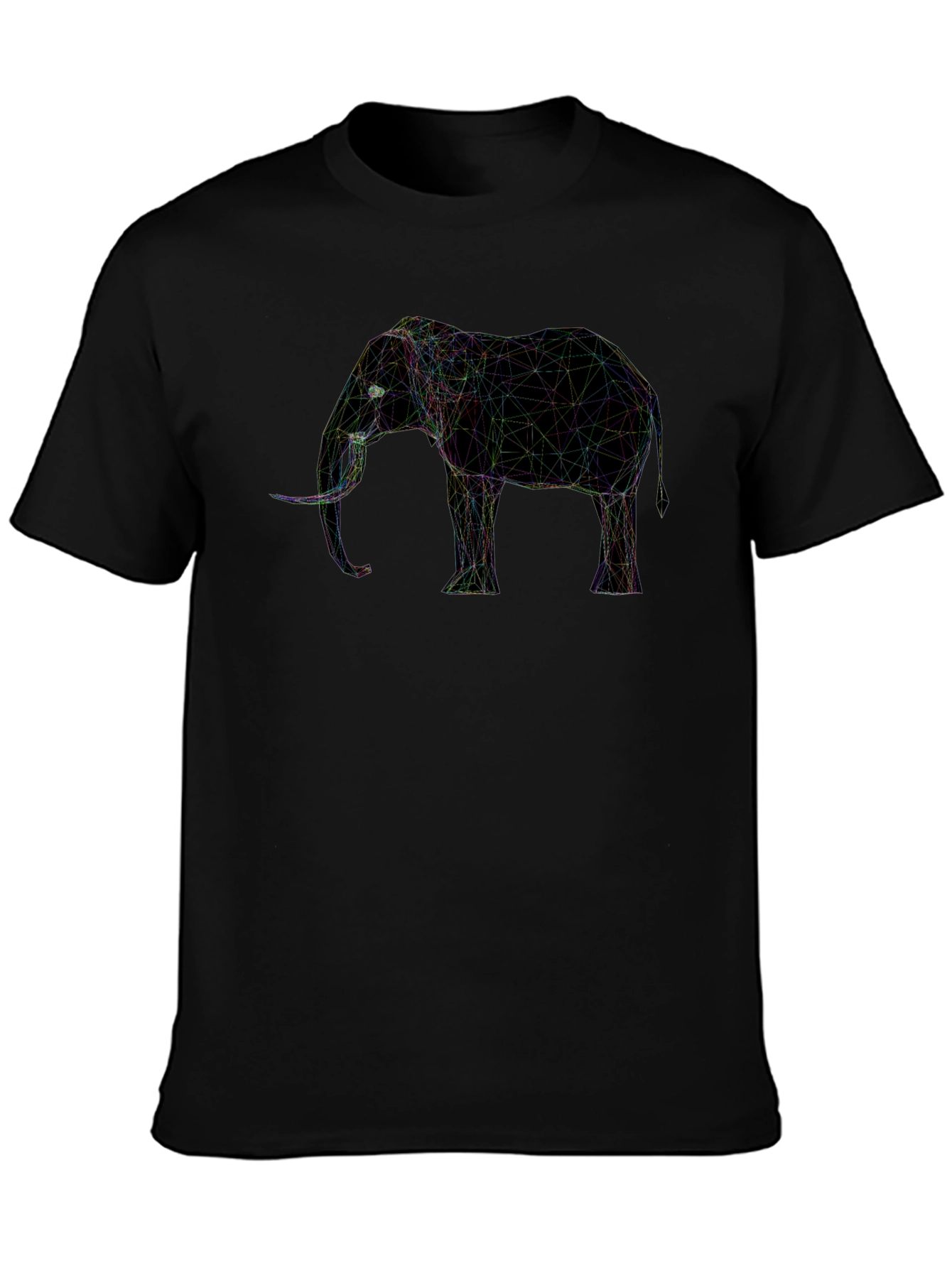 Geometric Elephant Graphic Tee - Black