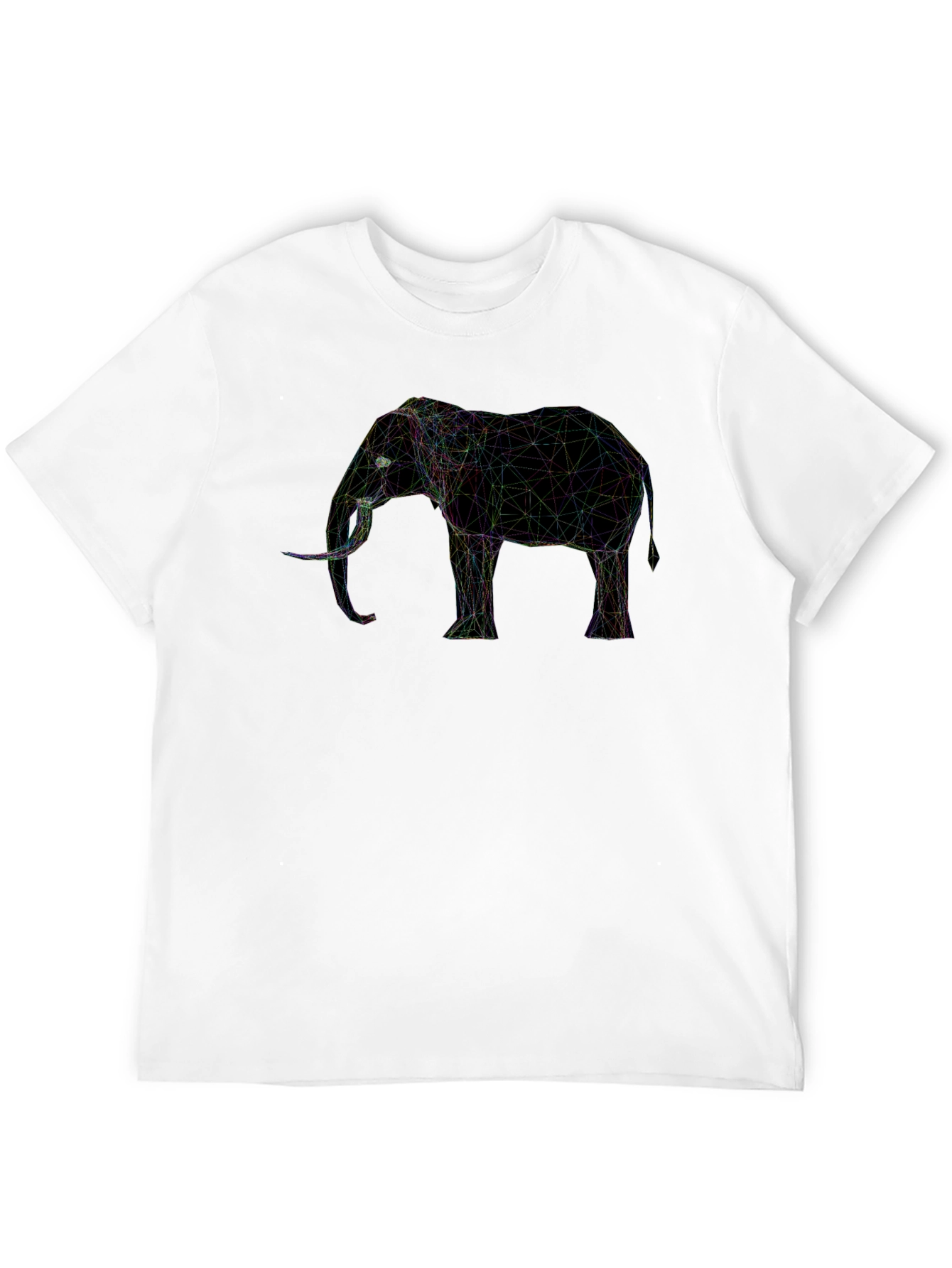 Geometric Elephant Graphic Tee - Black