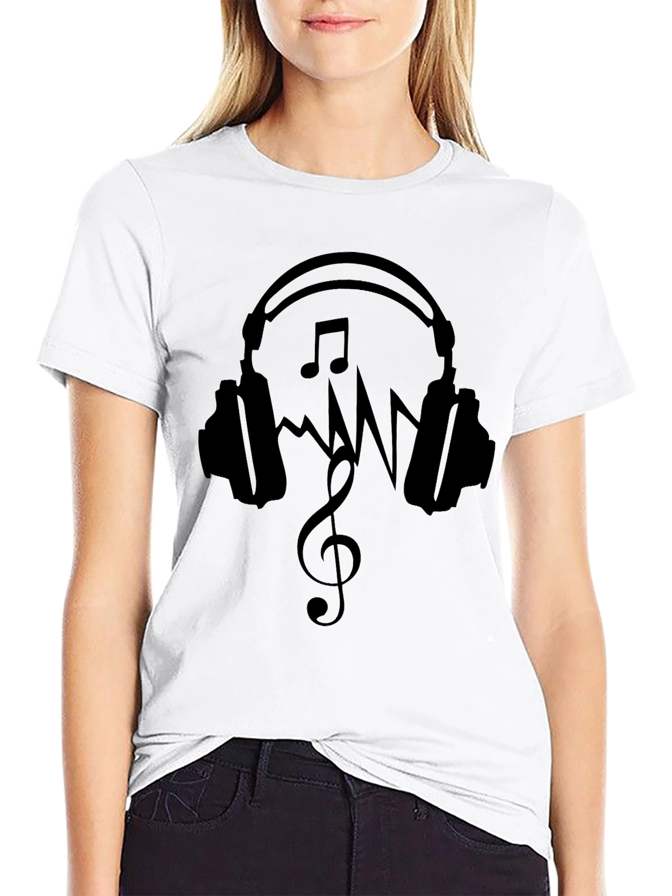 Music Lovers Black Graphic Tee