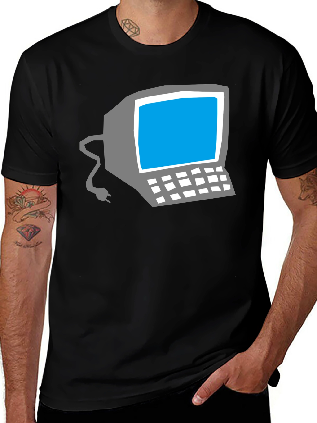 Retro Computer Graphic Tee - Classic Geek Style