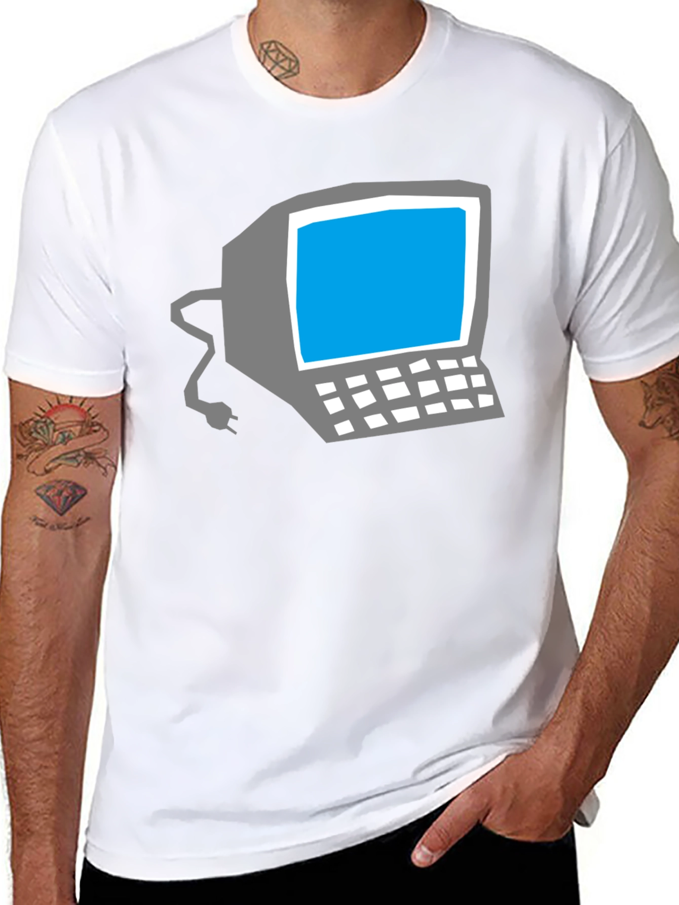 Retro Computer Graphic Tee - Classic Geek Style