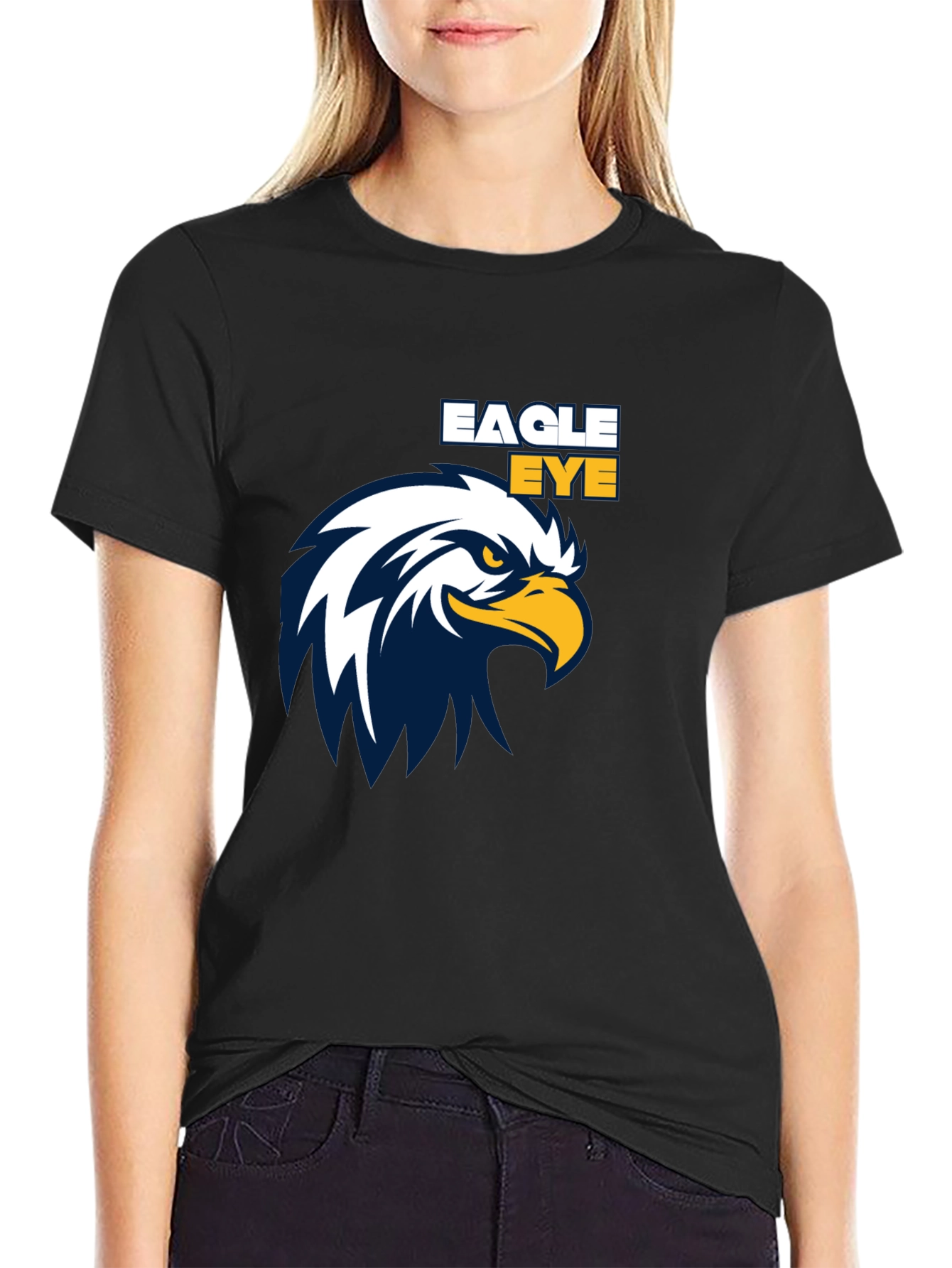 Eagle Eye Graphic Print Black T-Shirt