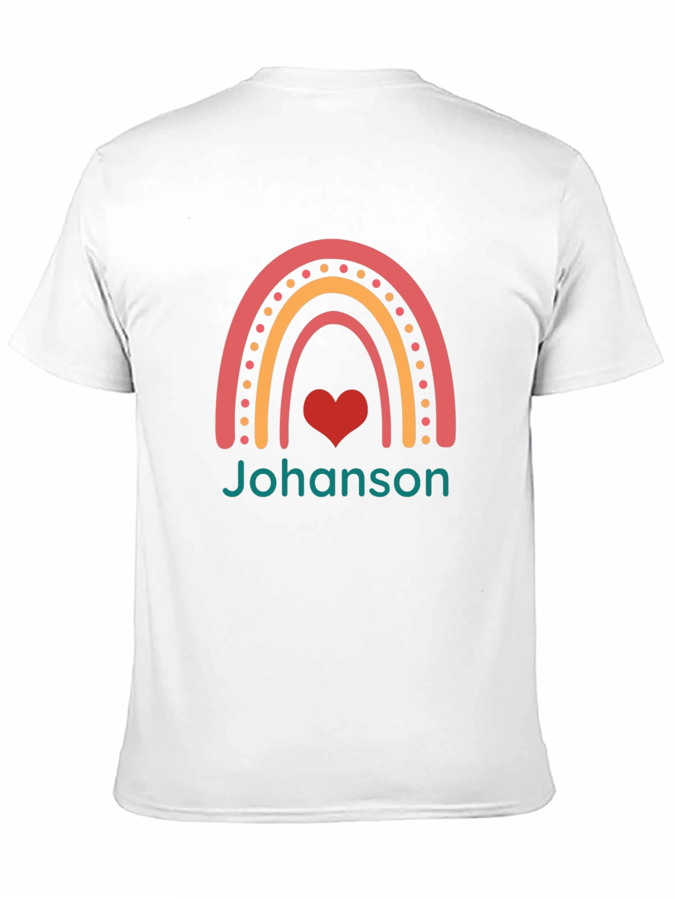 Rainbow Heart Personalized T-Shirt - Johanson