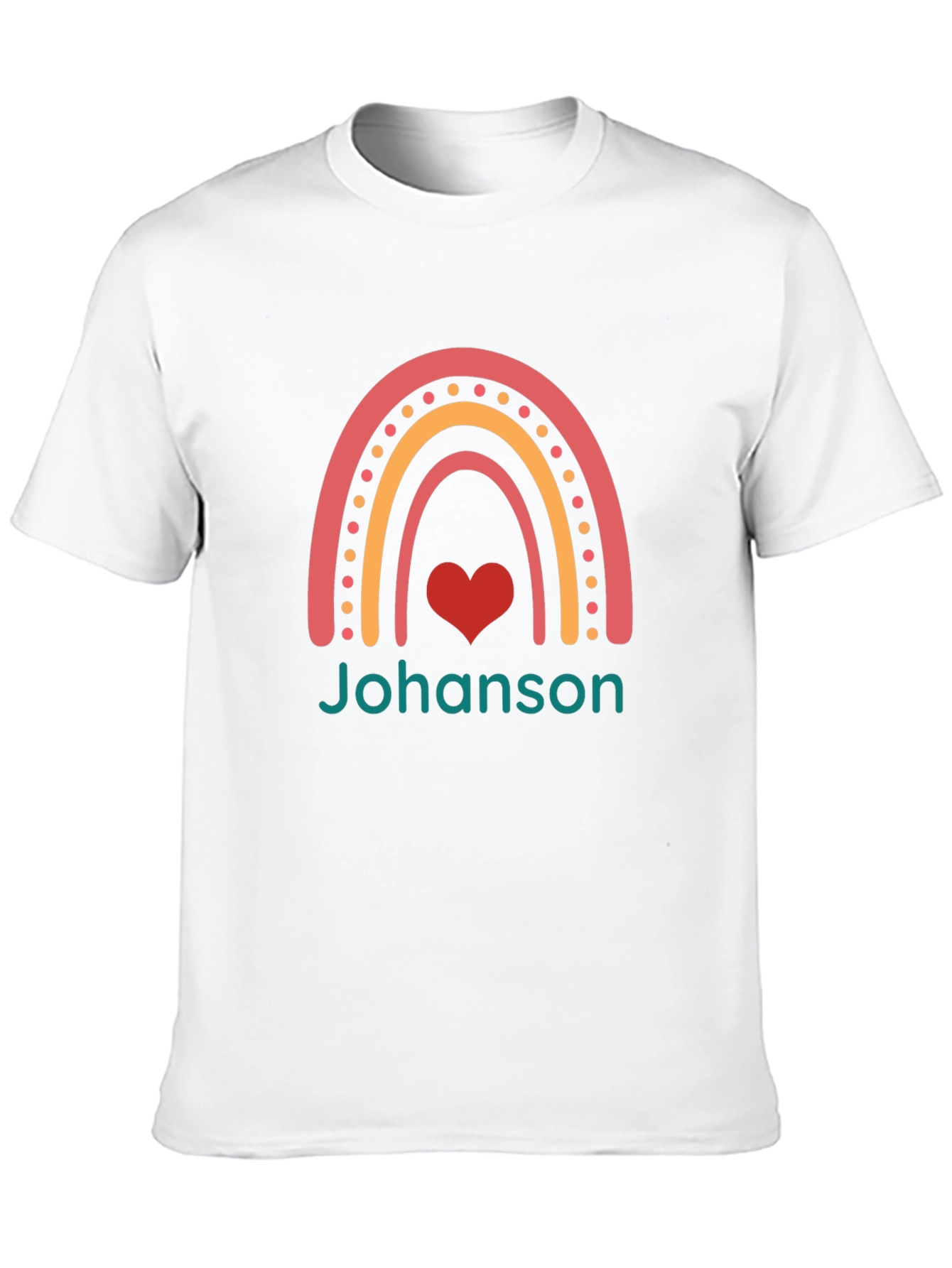 Rainbow Heart Personalized T-Shirt - Johanson