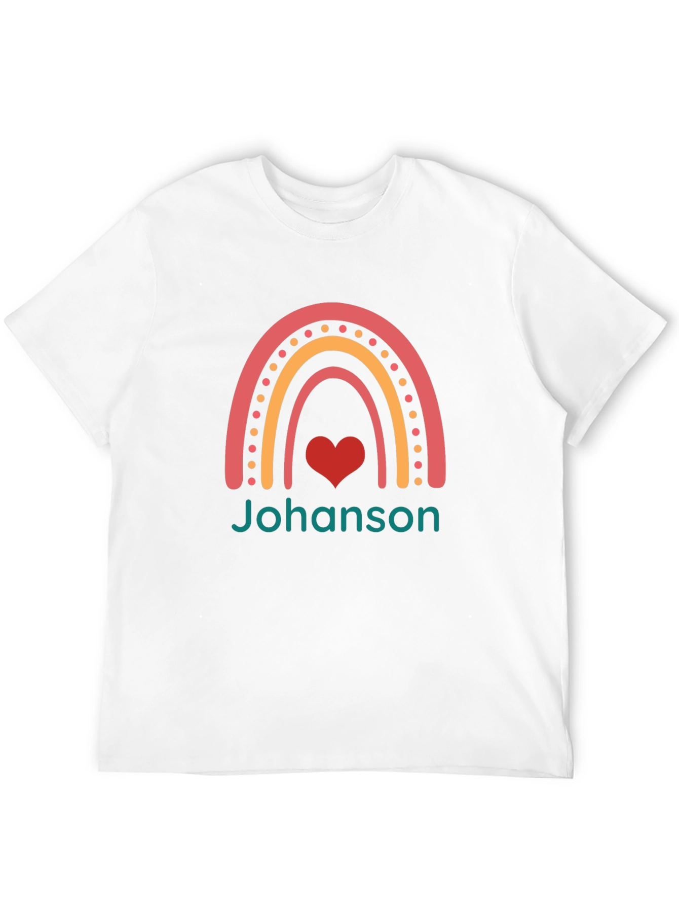 Rainbow Heart Personalized T-Shirt - Johanson