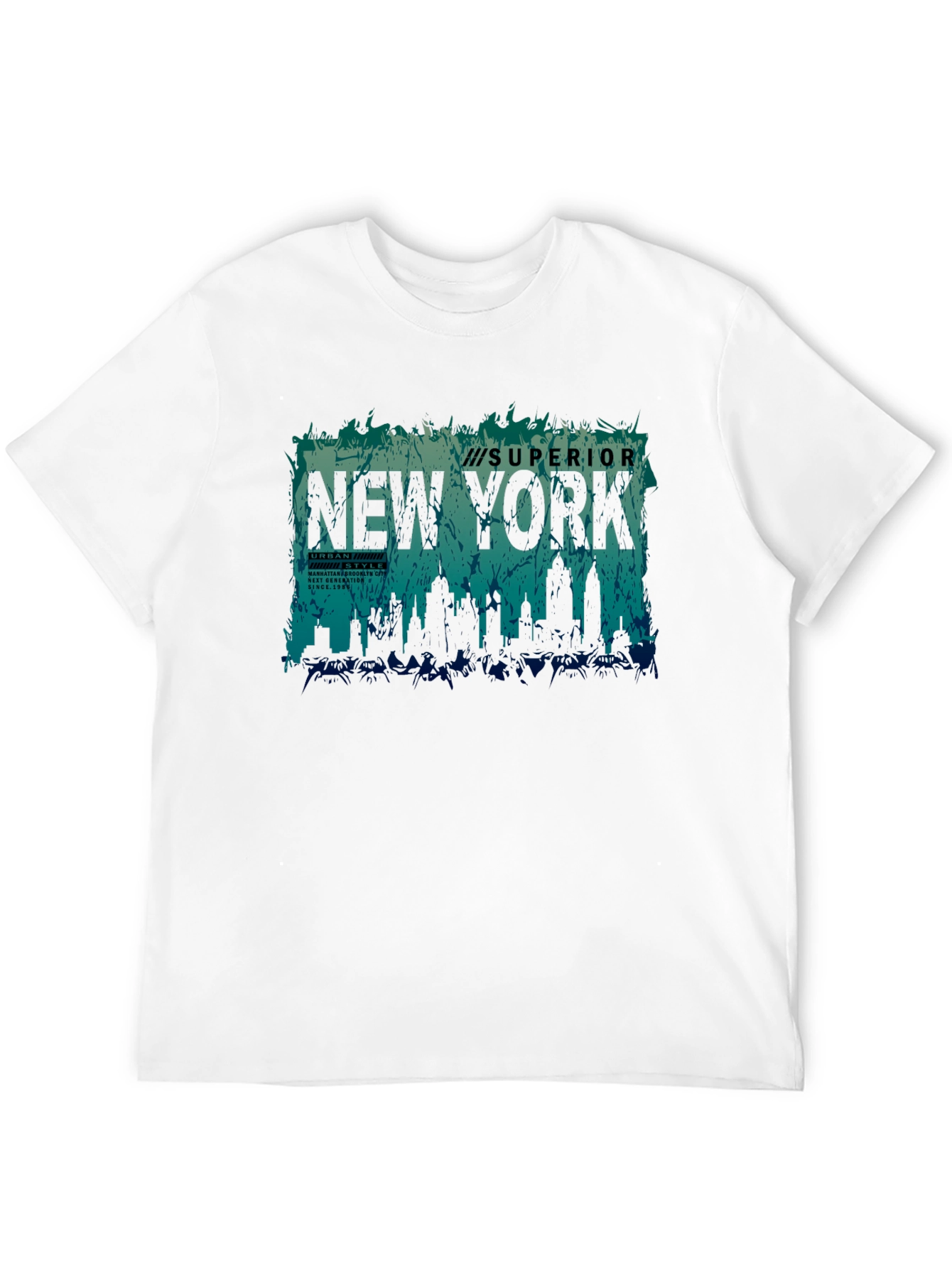 New York Skyline Graphic Print Tee