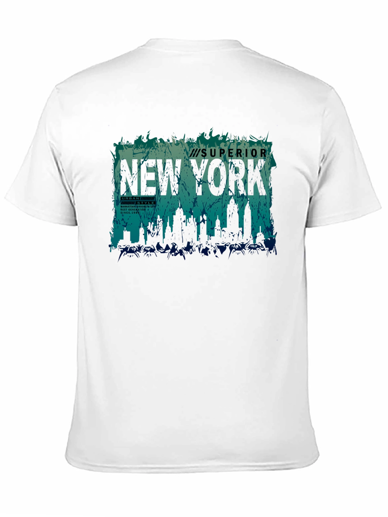 New York Skyline Graphic Print Tee