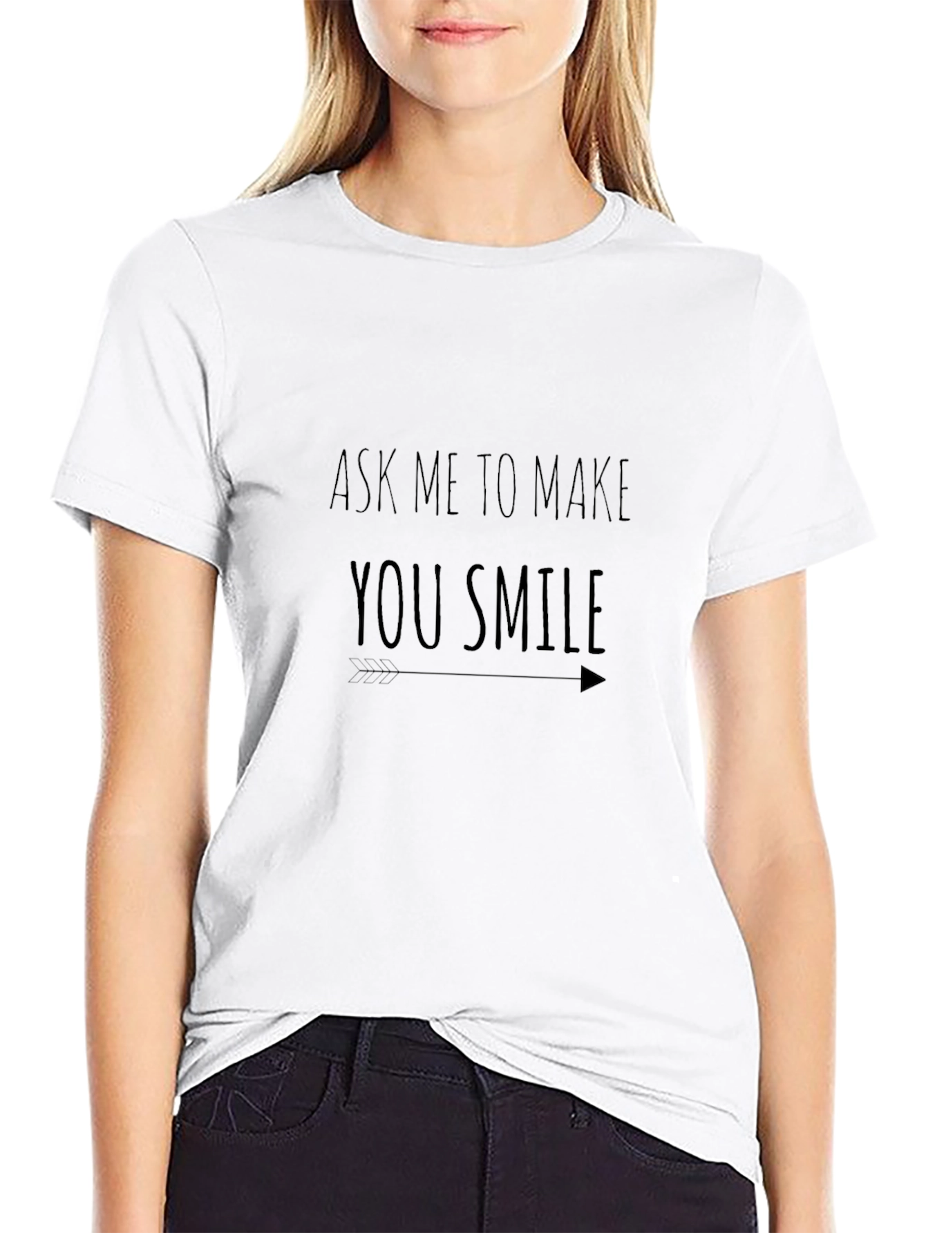 Ask Me To Make You Smile Black Graphic Tee