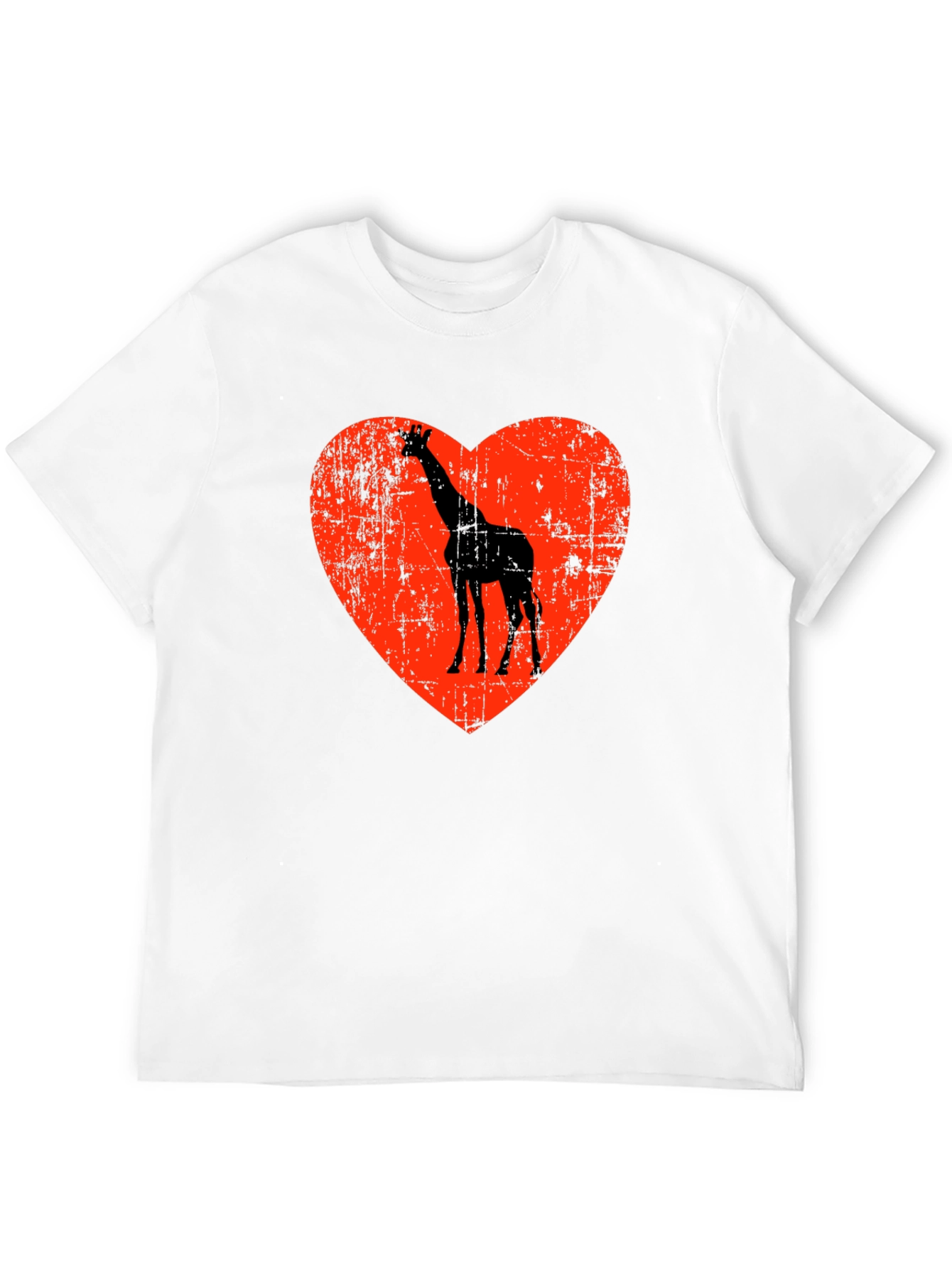 Giraffe Heart Graphic T-Shirt - Black