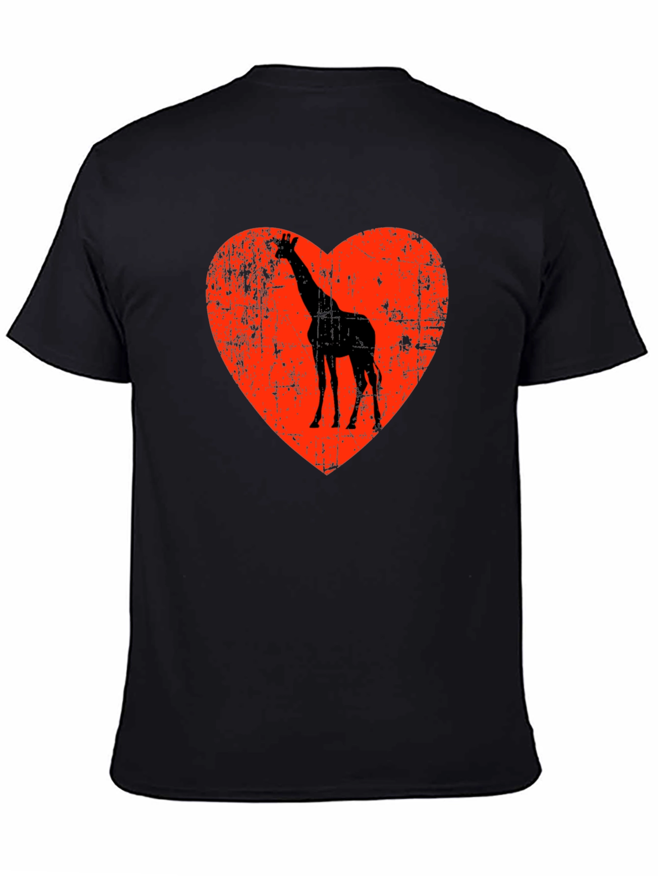 Giraffe Heart Graphic T-Shirt - Black