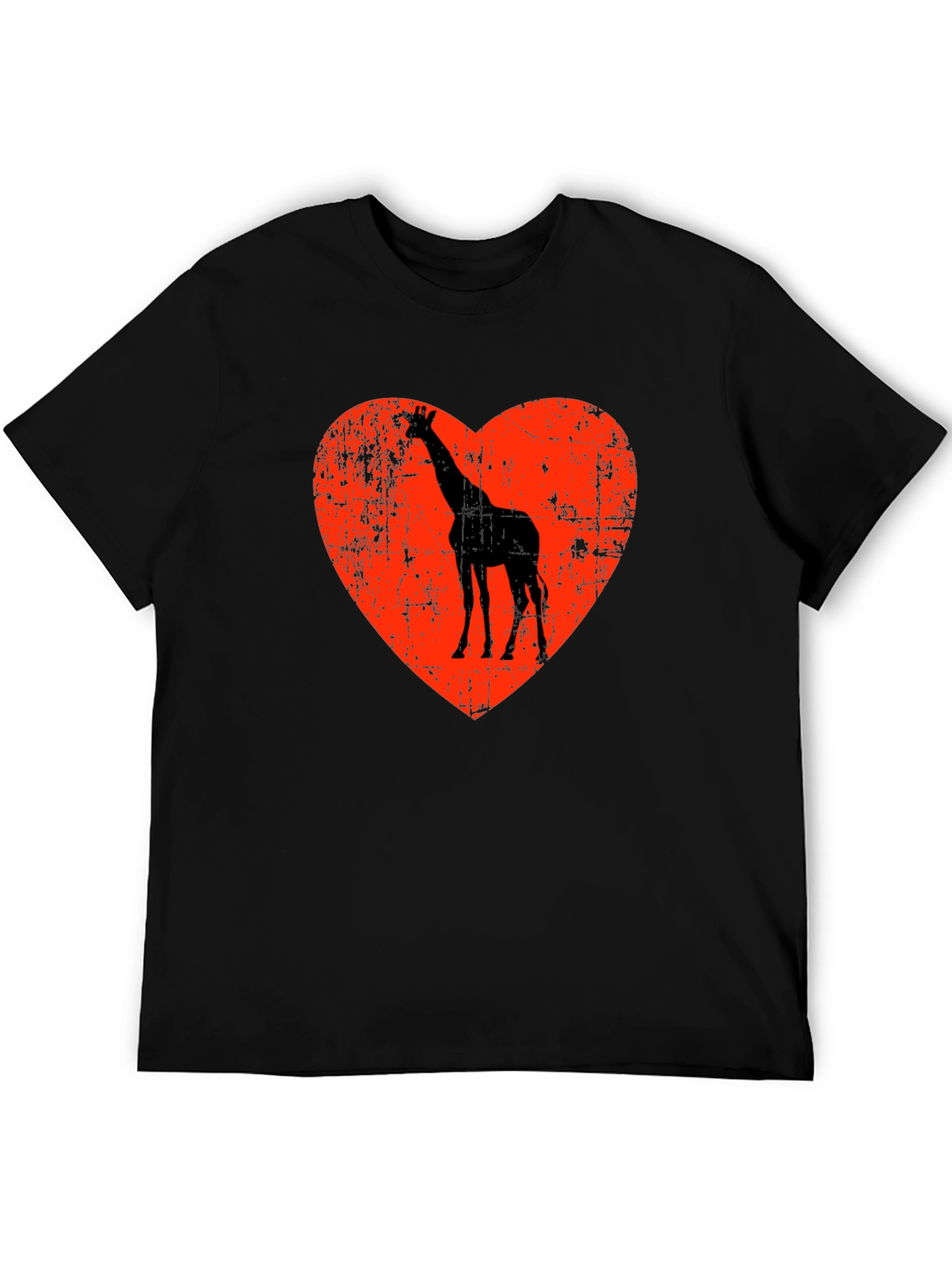Giraffe Heart Graphic T-Shirt - Black