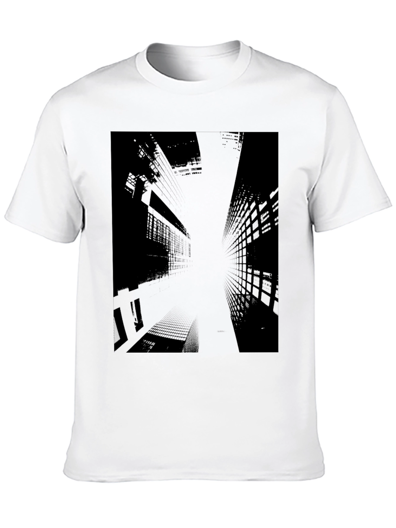 Urban Edge Graphic Tee - Black Cityscape Design