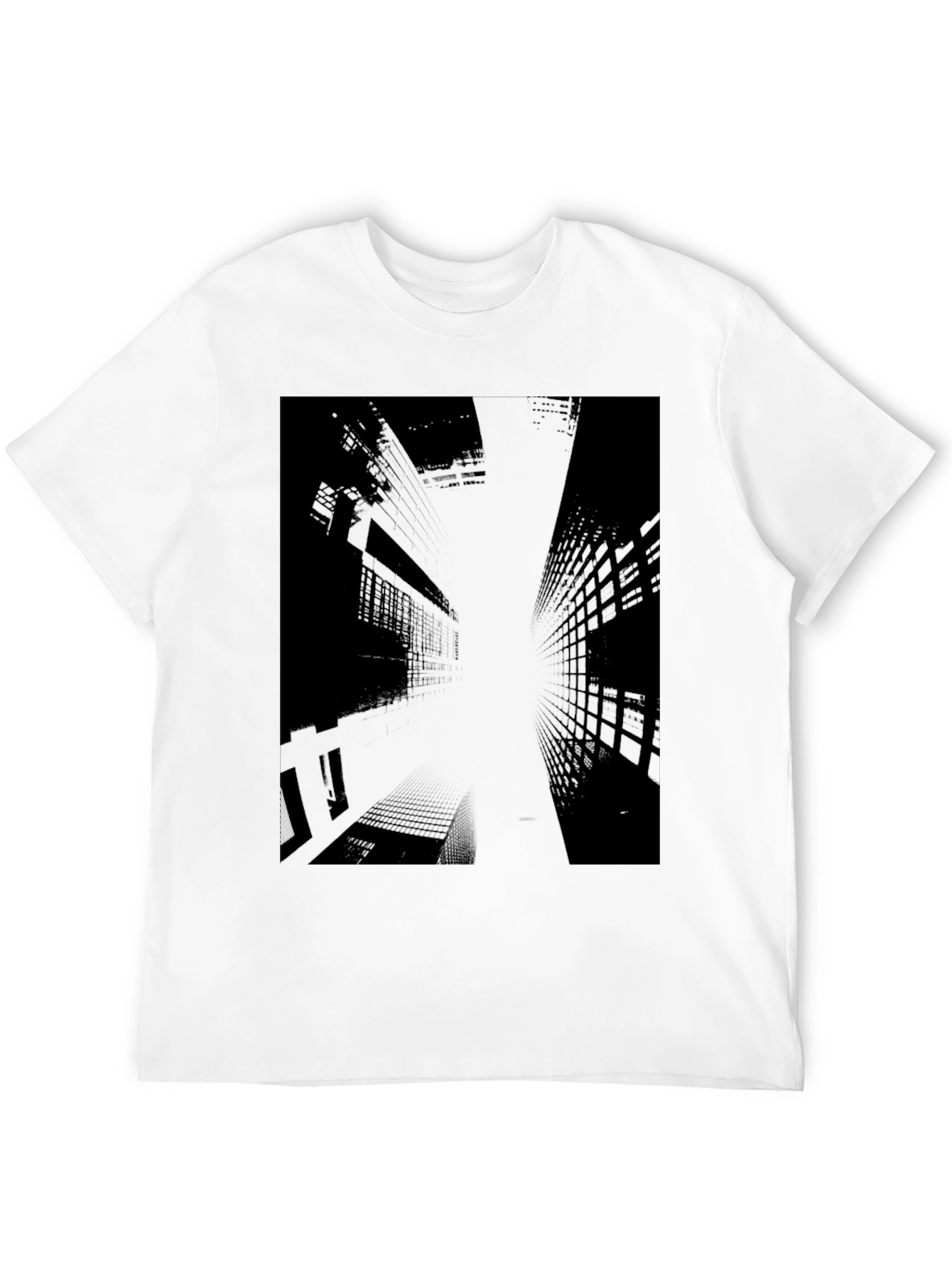 Urban Edge Graphic Tee - Black Cityscape Design
