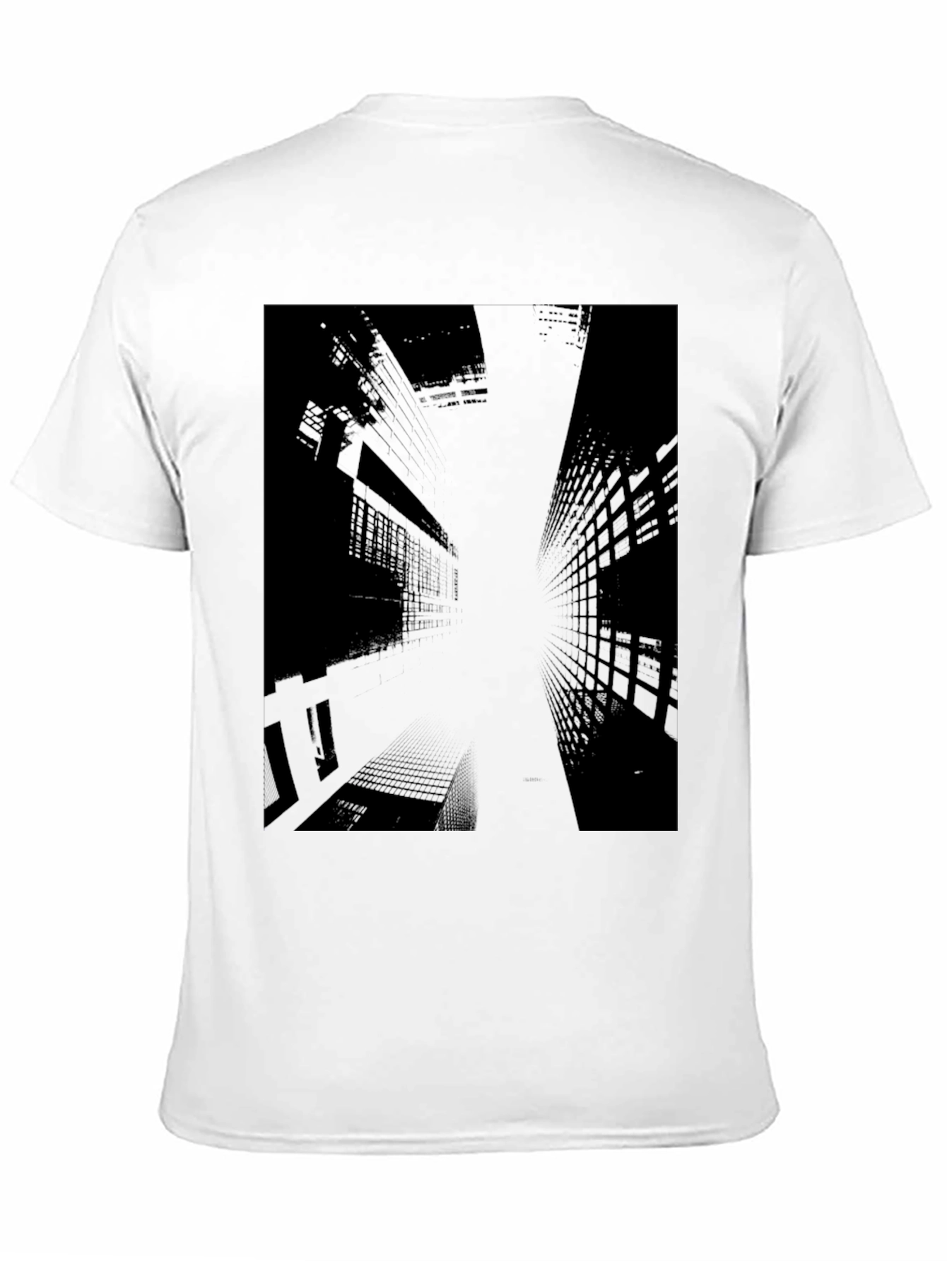 Urban Edge Graphic Tee - Black Cityscape Design