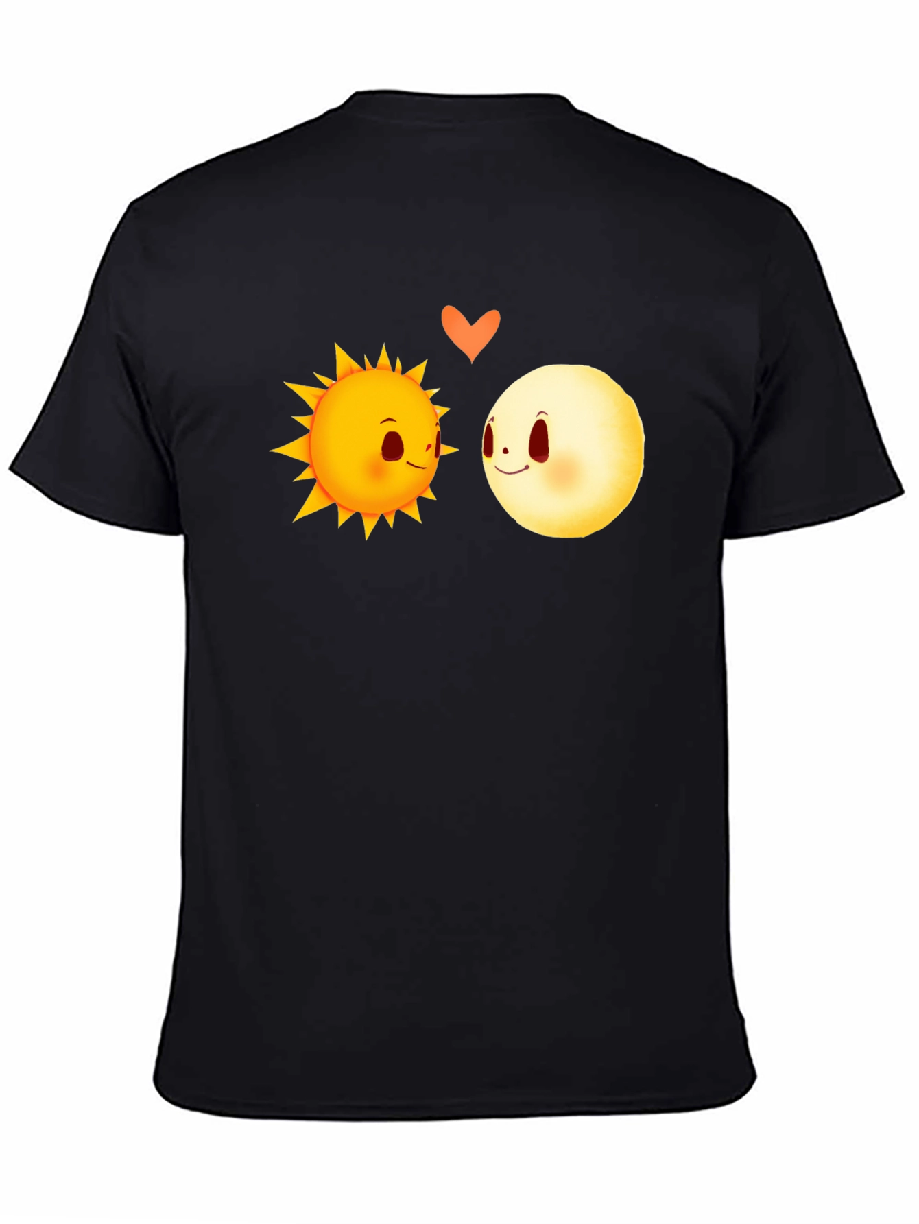 Sun & Moon Love Graphic Tee - Black Cotton