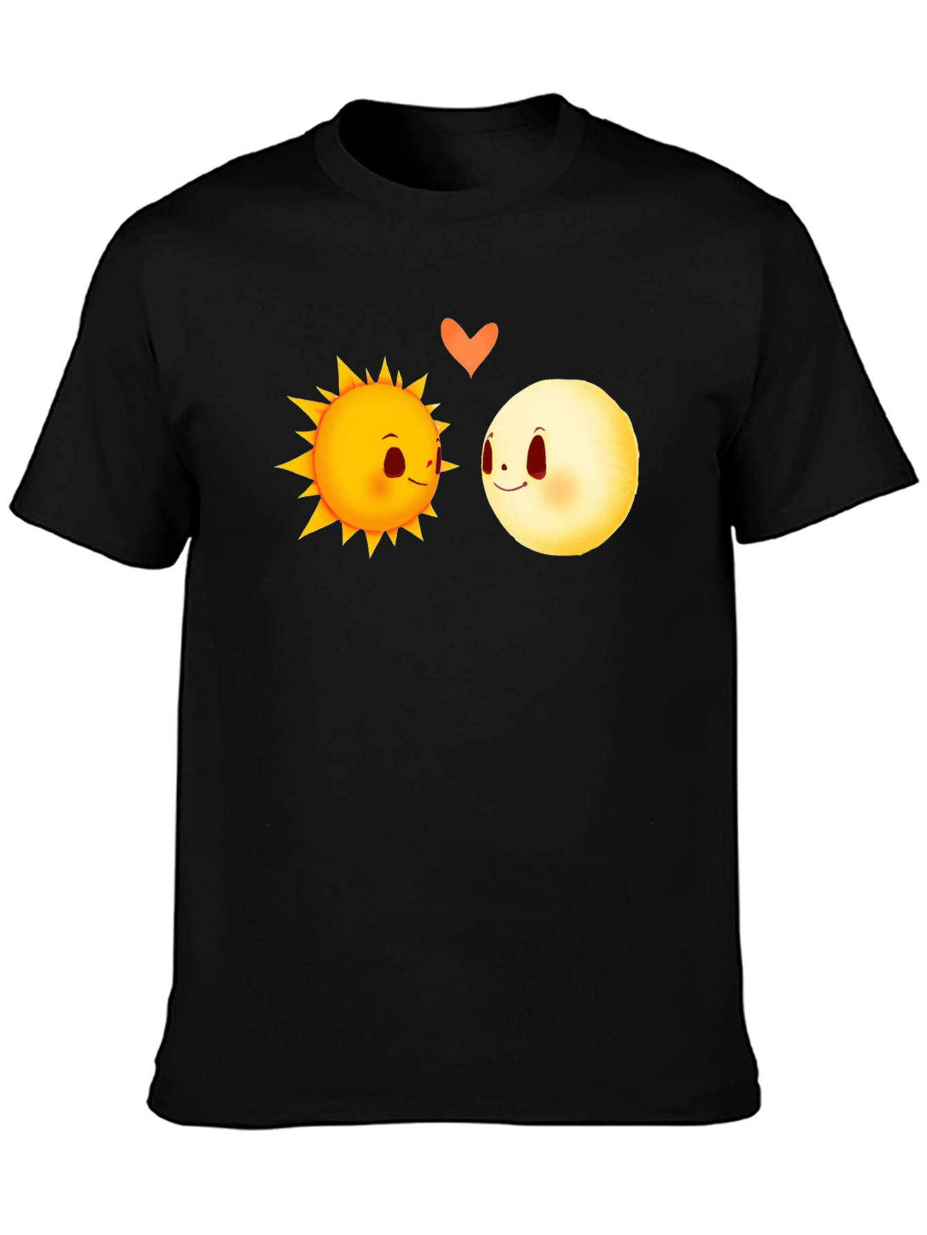 Sun & Moon Love Graphic Tee - Black Cotton
