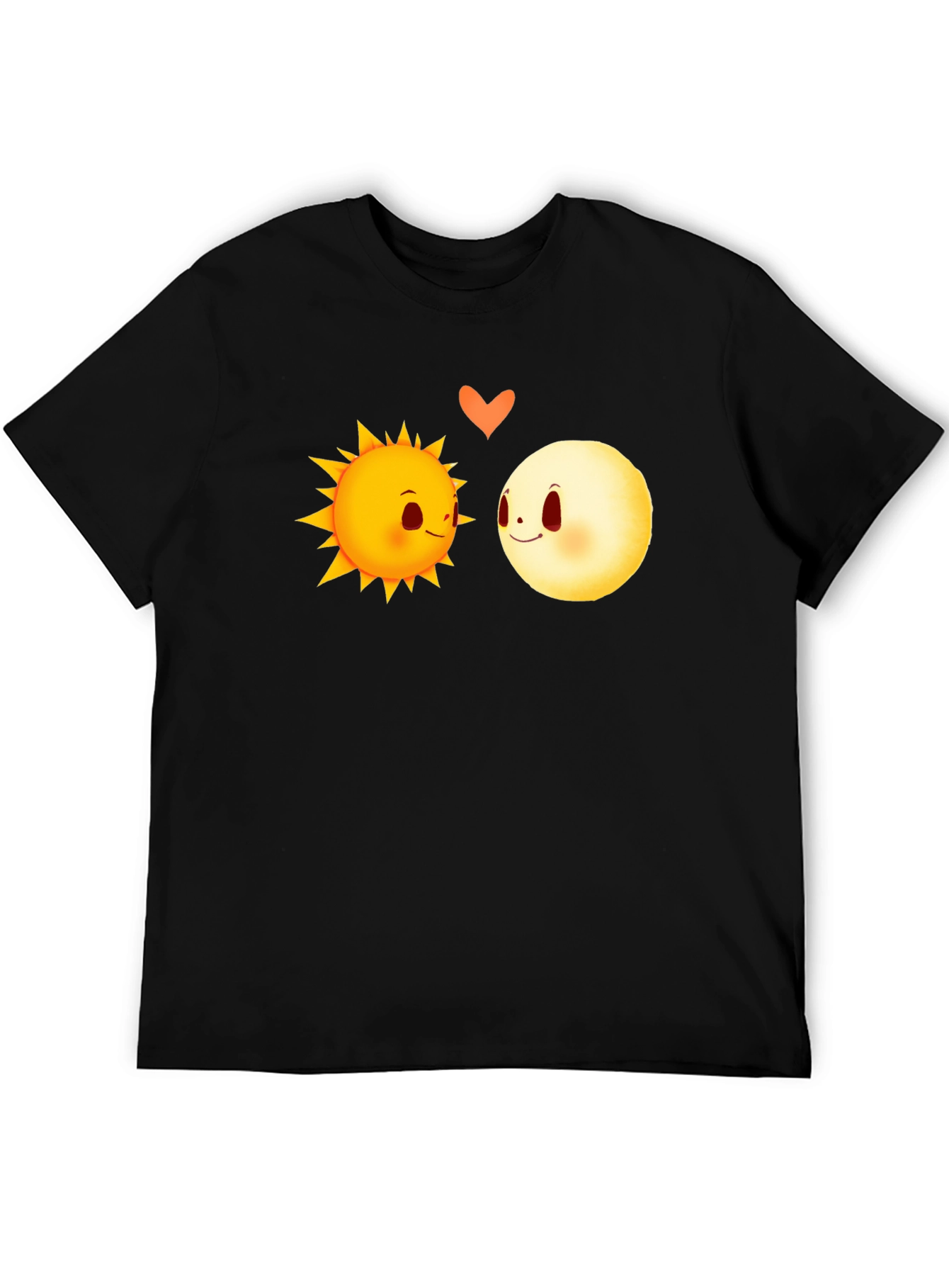 Sun & Moon Love Graphic Tee - Black Cotton