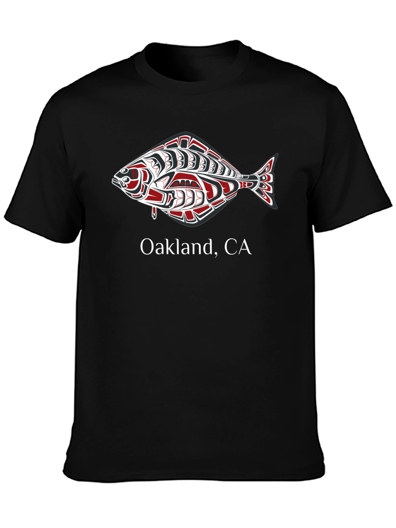 Oakland CA Graphic Tee with Fish Design