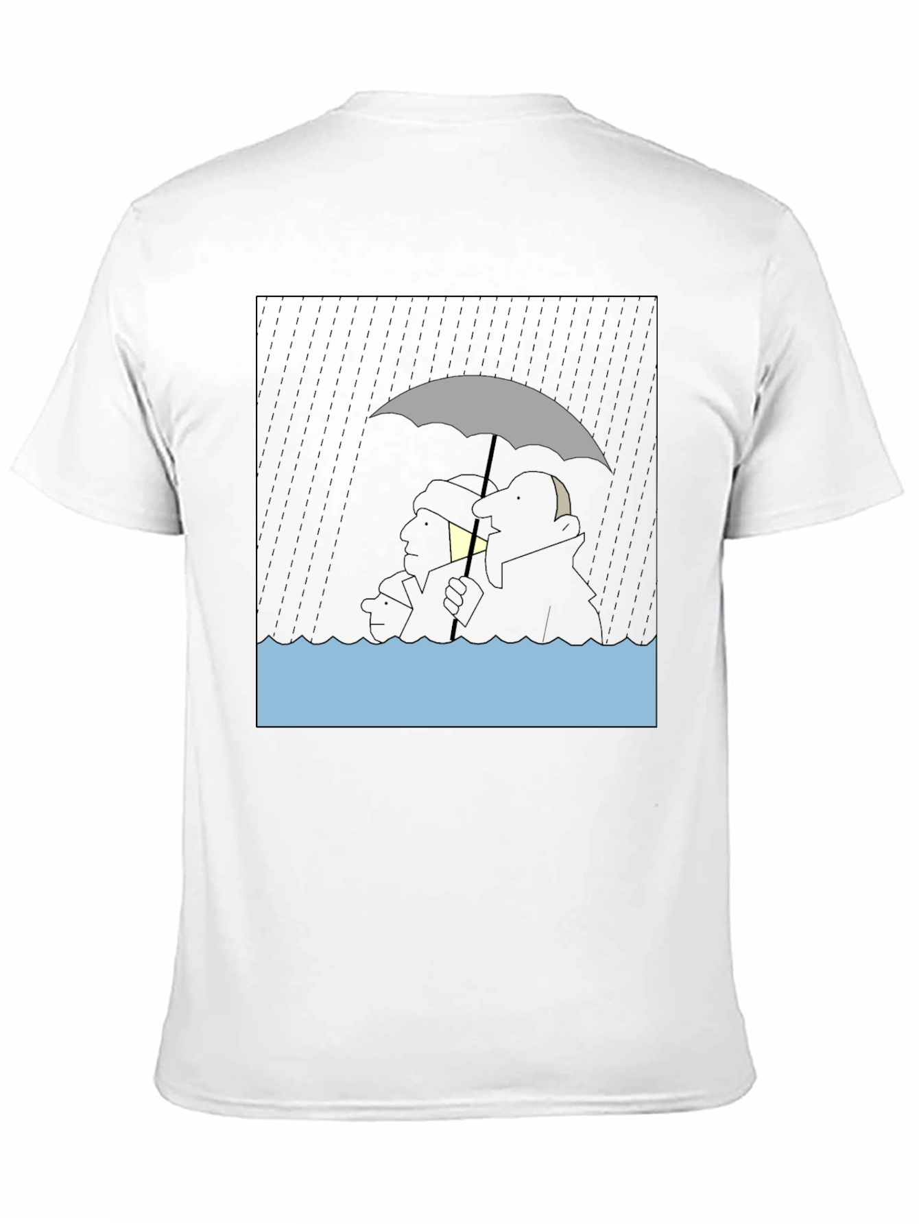 Rainy Day Cartoon T-Shirt - Black