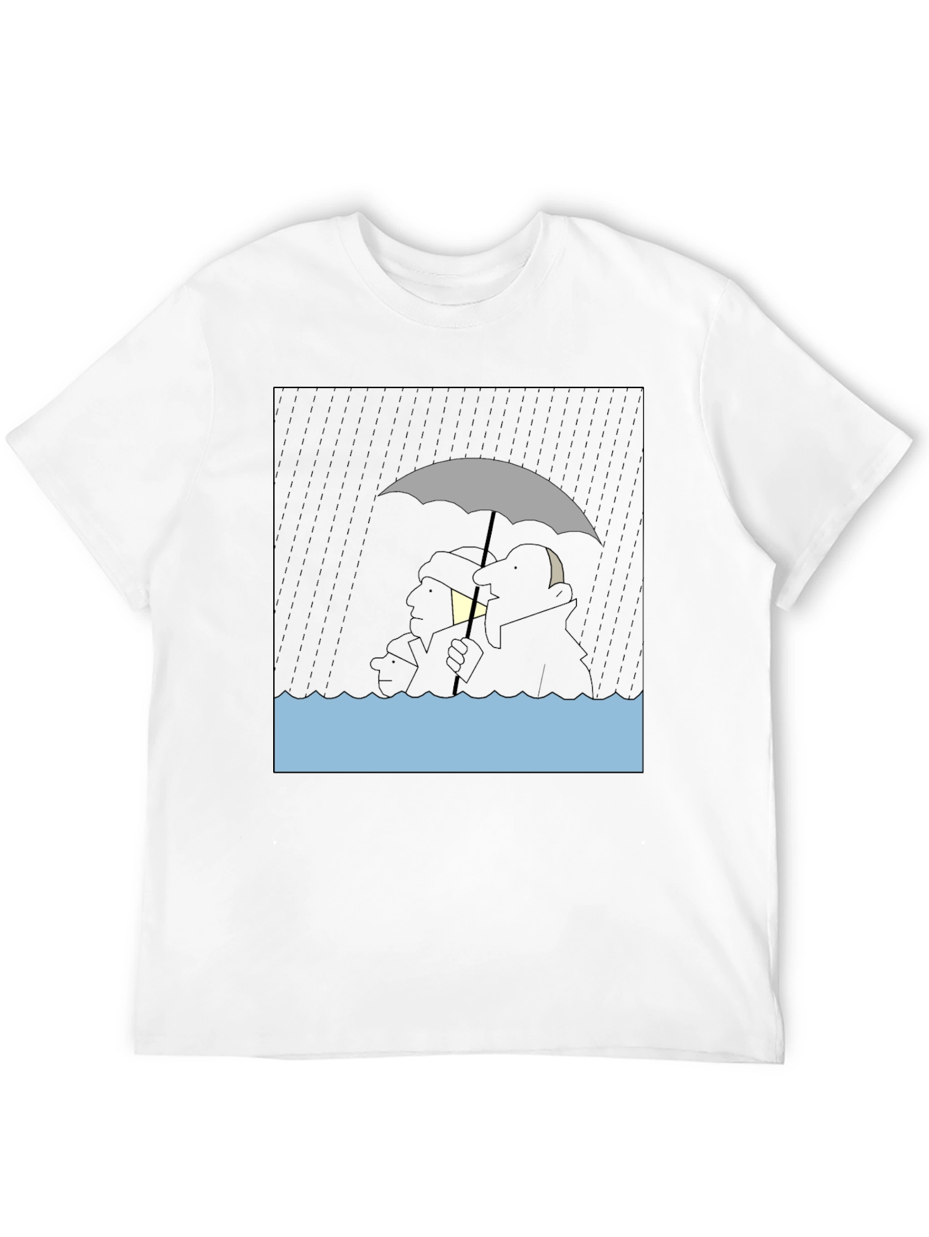 Rainy Day Cartoon T-Shirt - Black