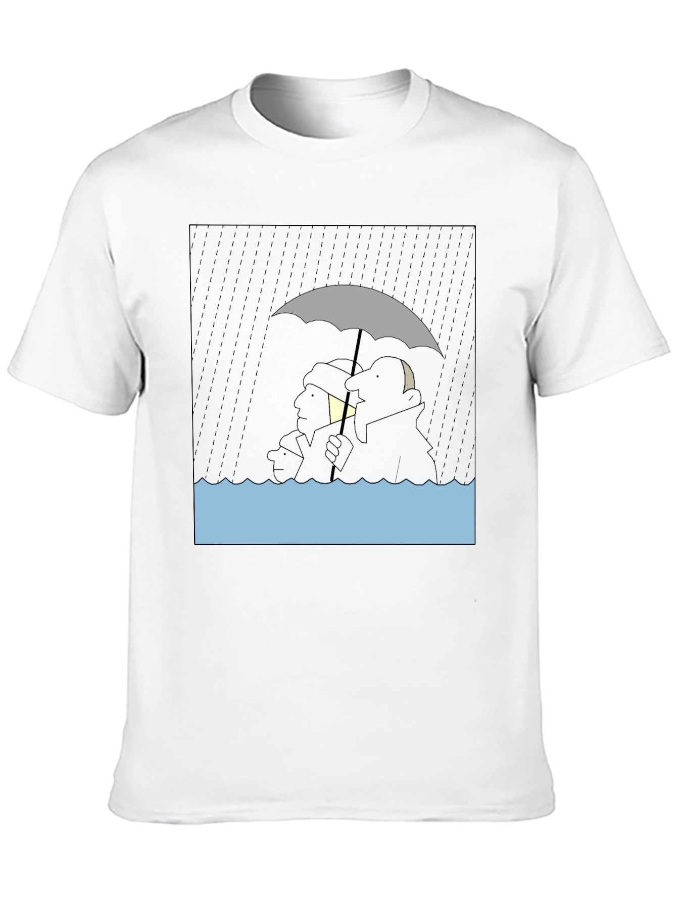 Rainy Day Cartoon T-Shirt - Black