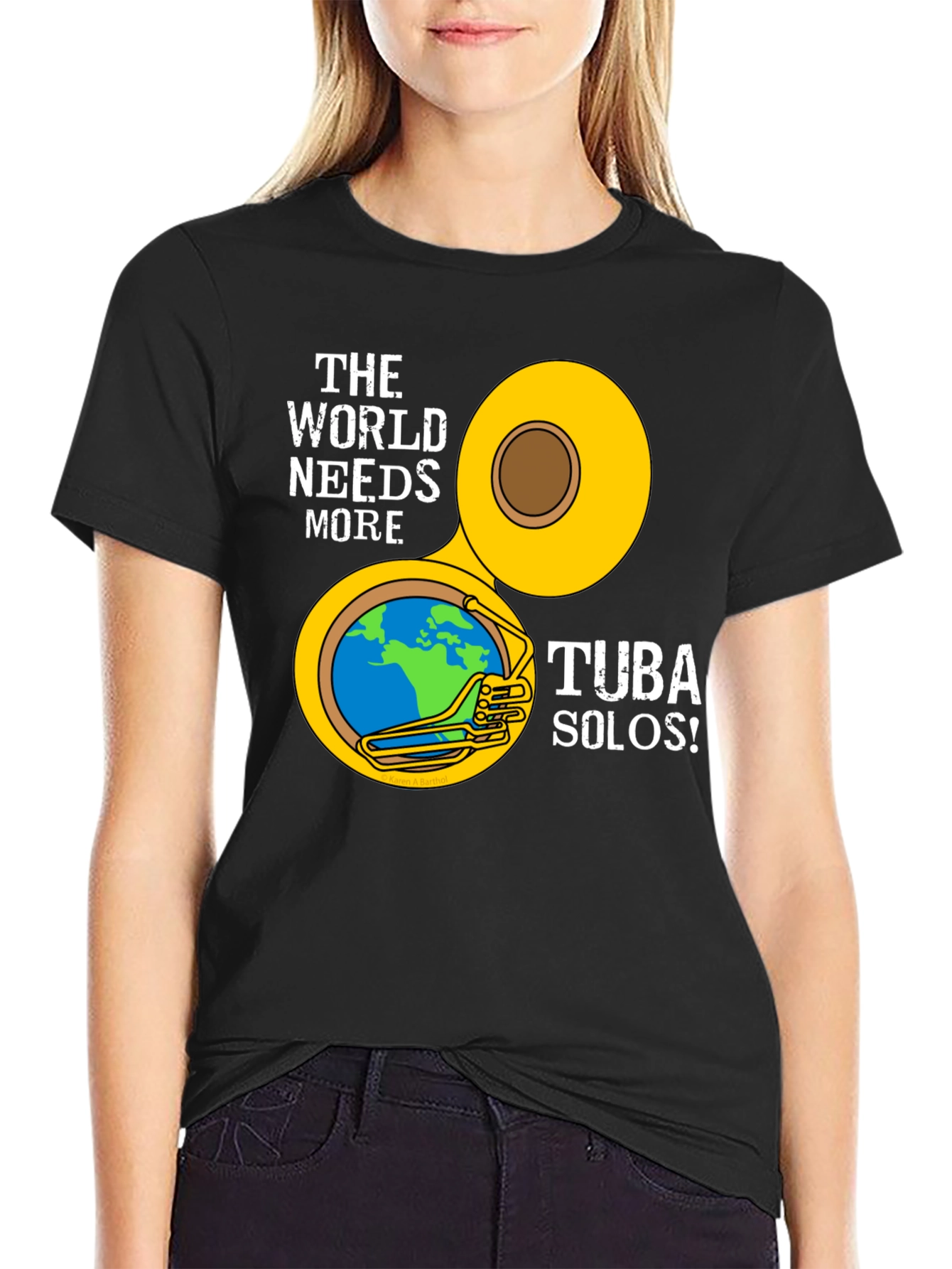 World Needs More Tuba Solos Black T-Shirt