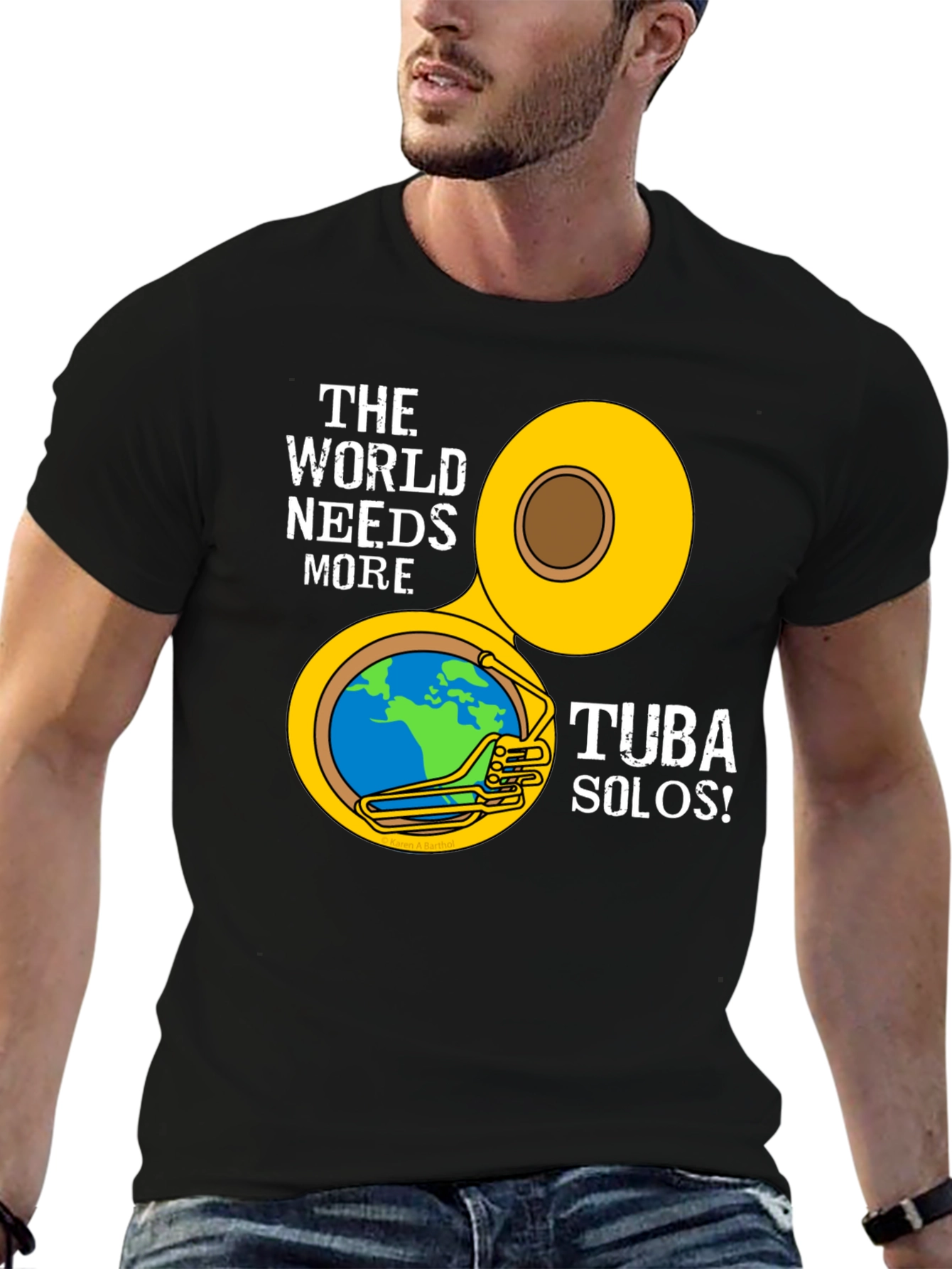 World Needs More Tuba Solos Black T-Shirt