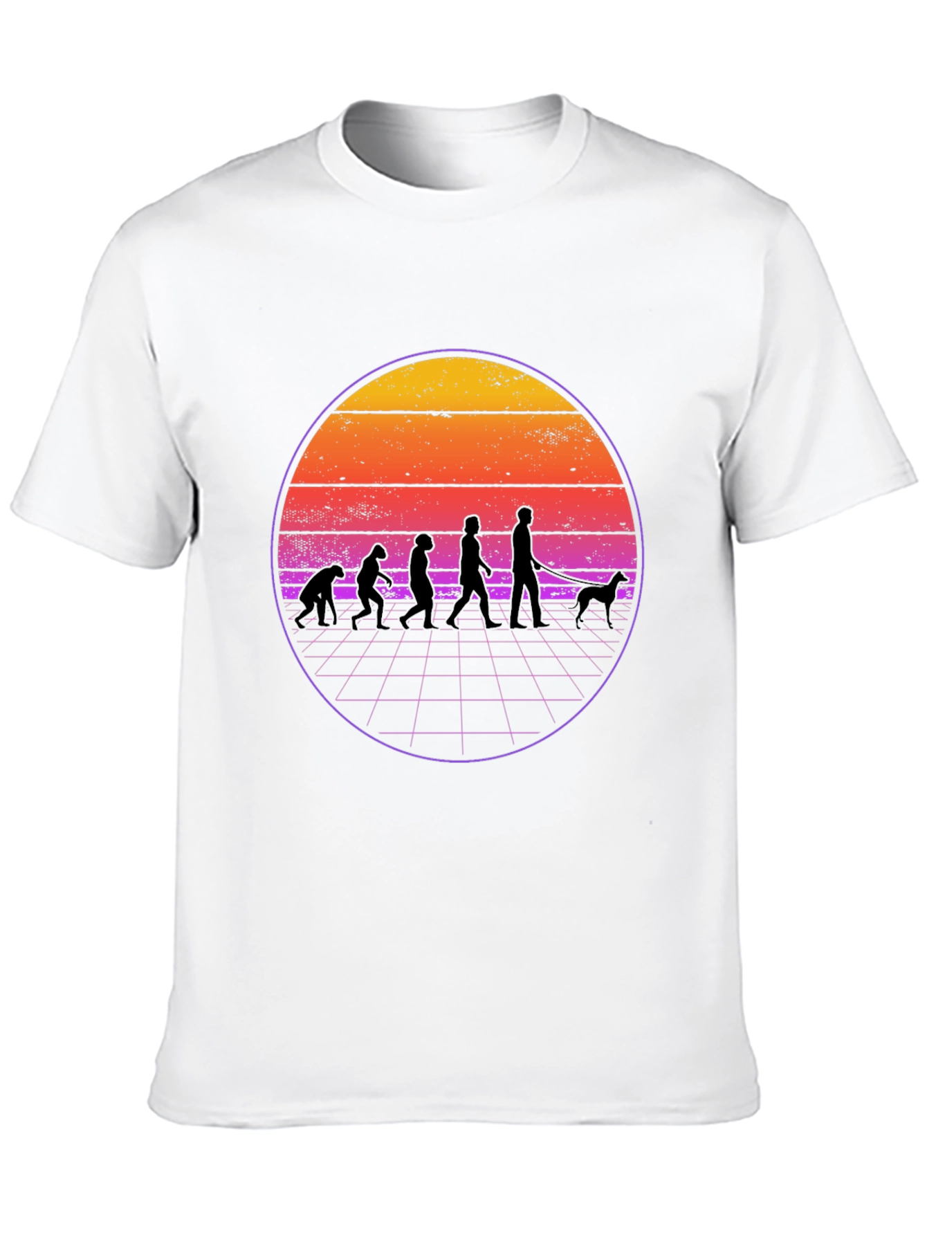 Evolution of Dog Walker Black T-Shirt