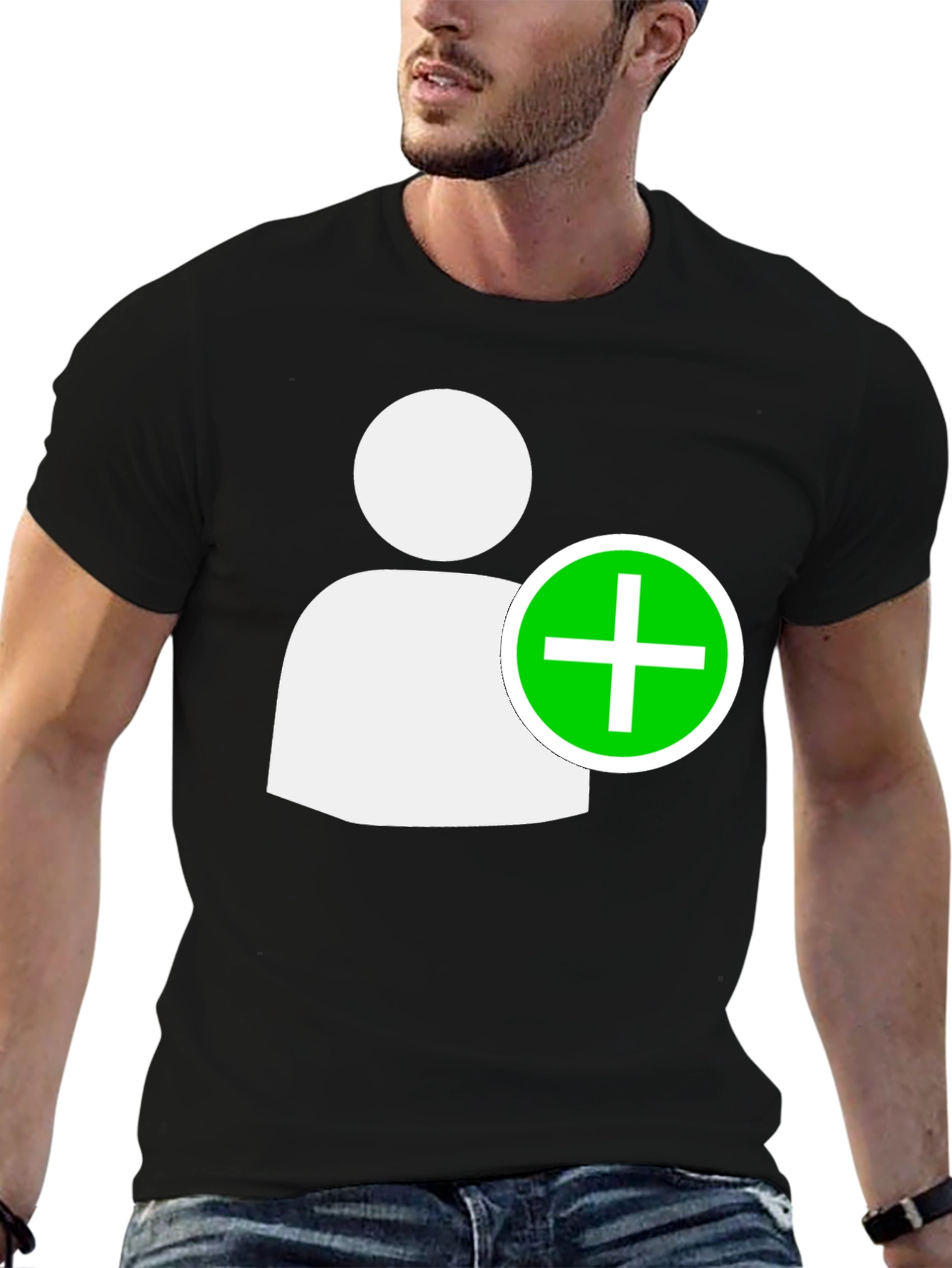 Add Contact Black T-Shirt