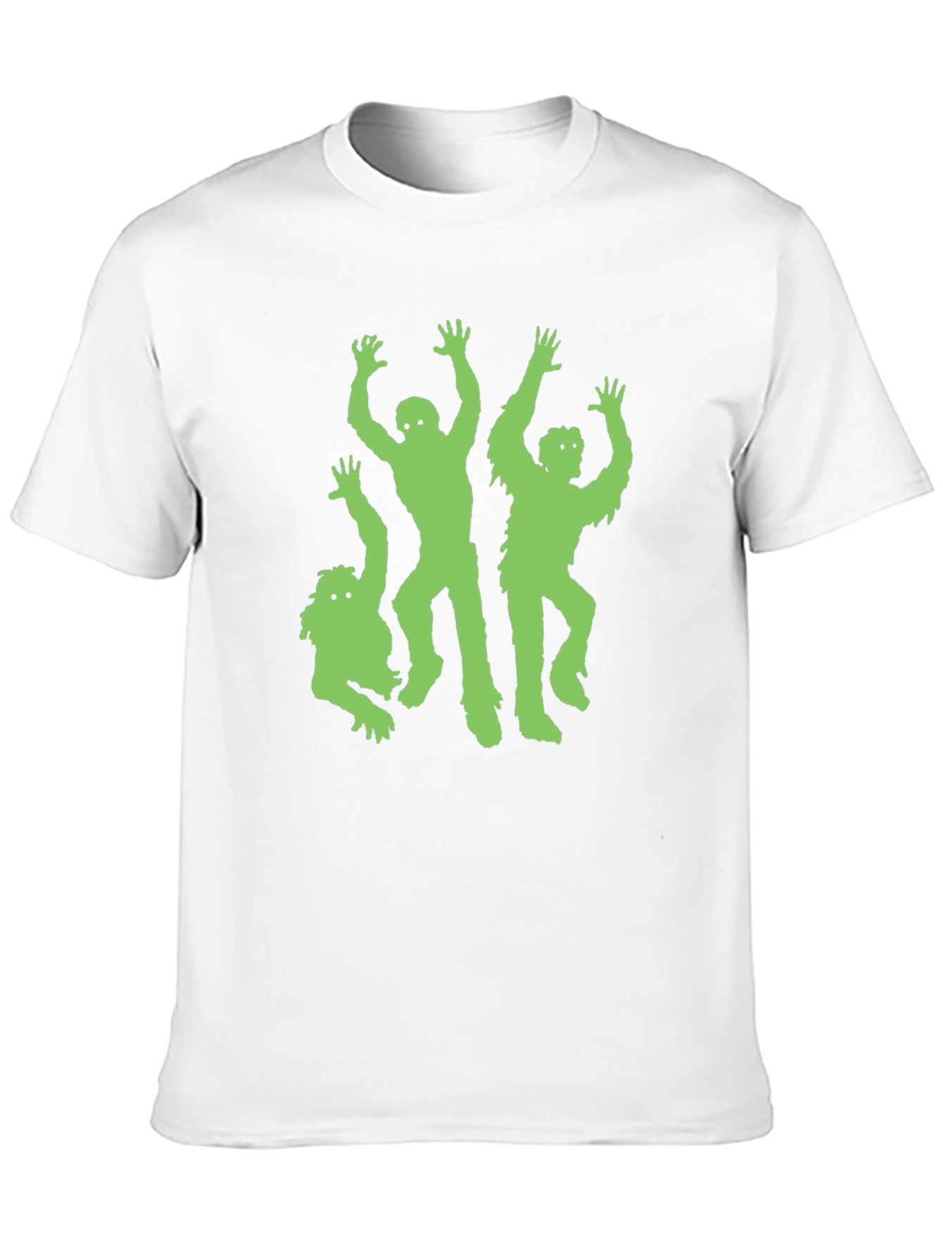 Green Zombie Graphic Black T-Shirt