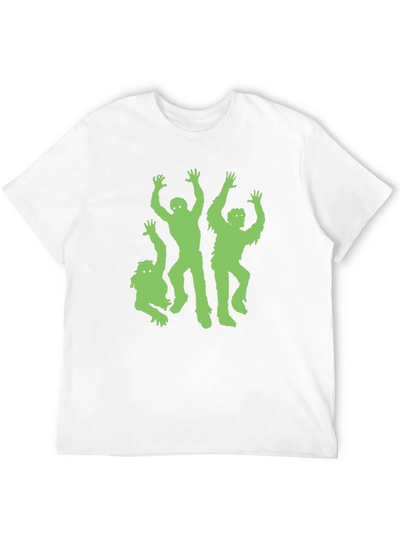 Green Zombie Graphic Black T-Shirt