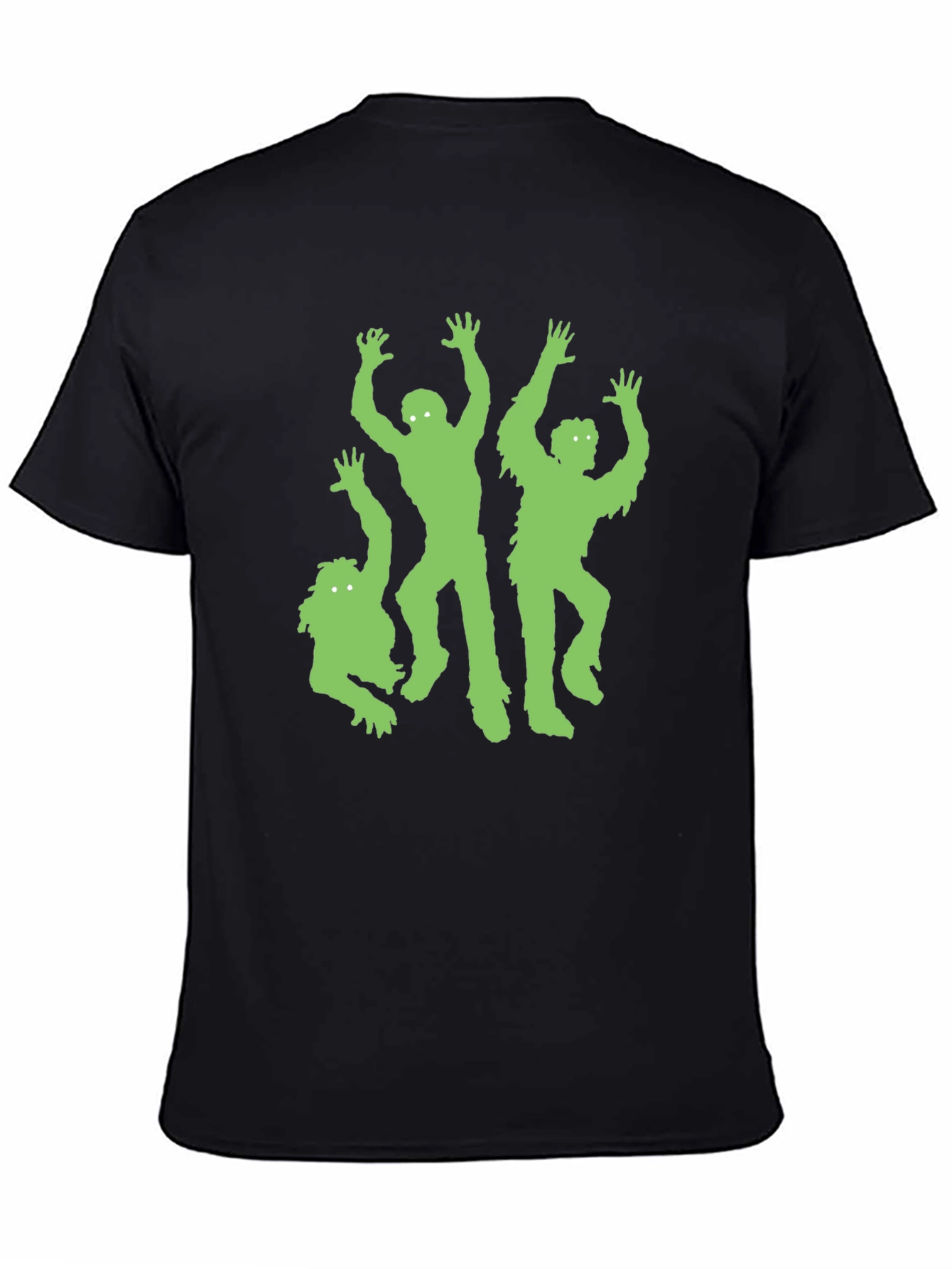 Green Zombie Graphic Black T-Shirt