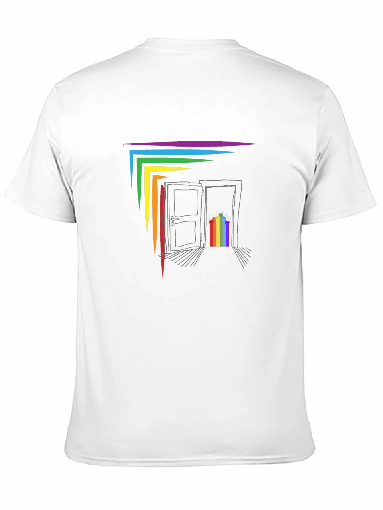 Rainbow Doorway Graphic T-Shirt - Black