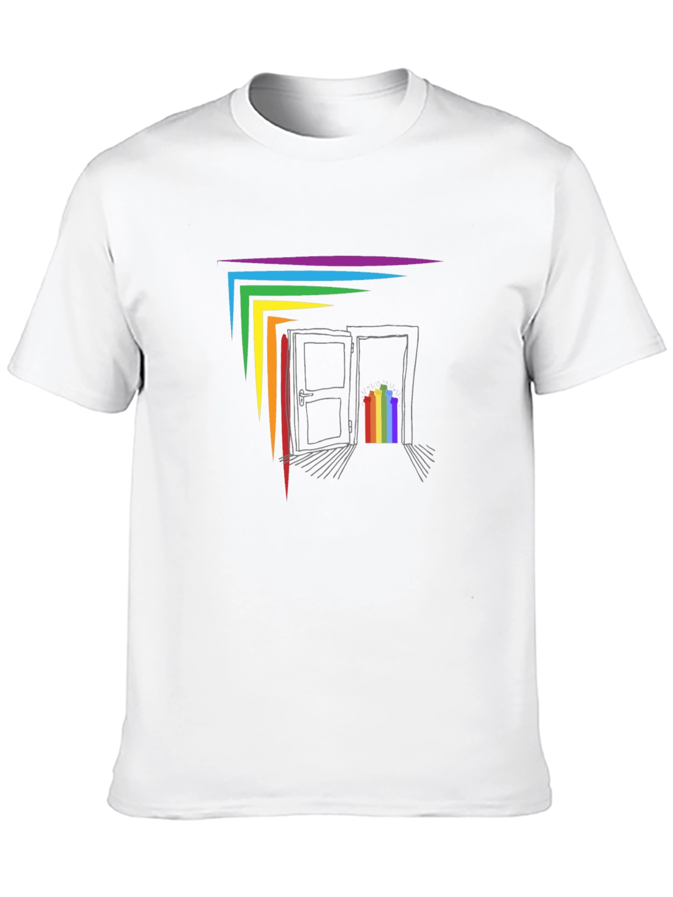 Rainbow Doorway Graphic T-Shirt - Black