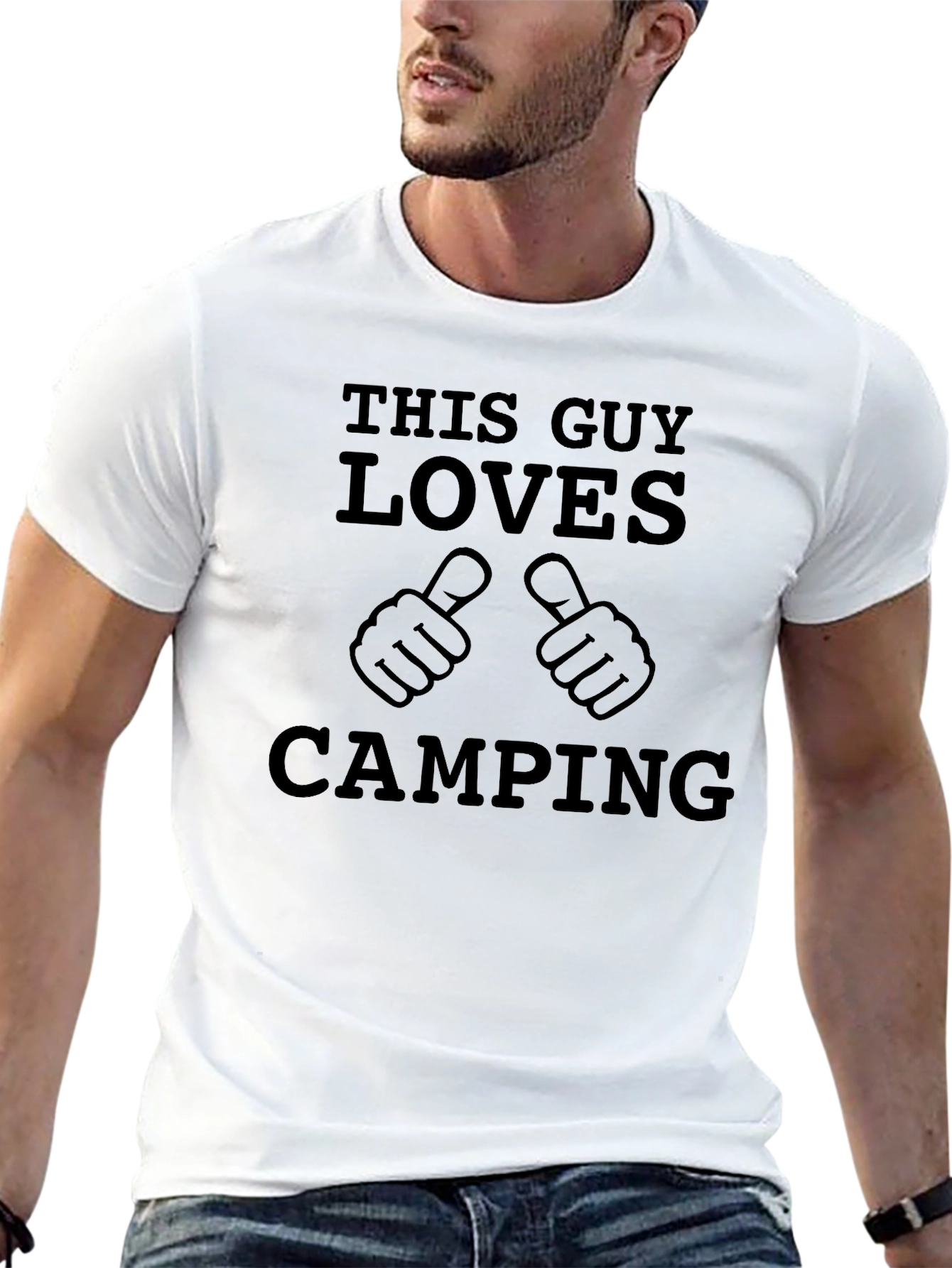 This Guy Loves Camping Black T-Shirt