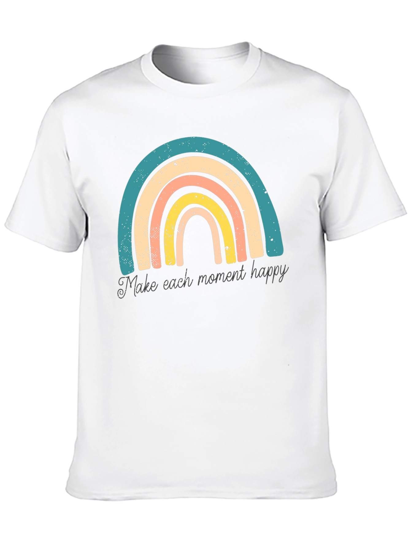 Retro Rainbow Tee - Make Each Moment Happy