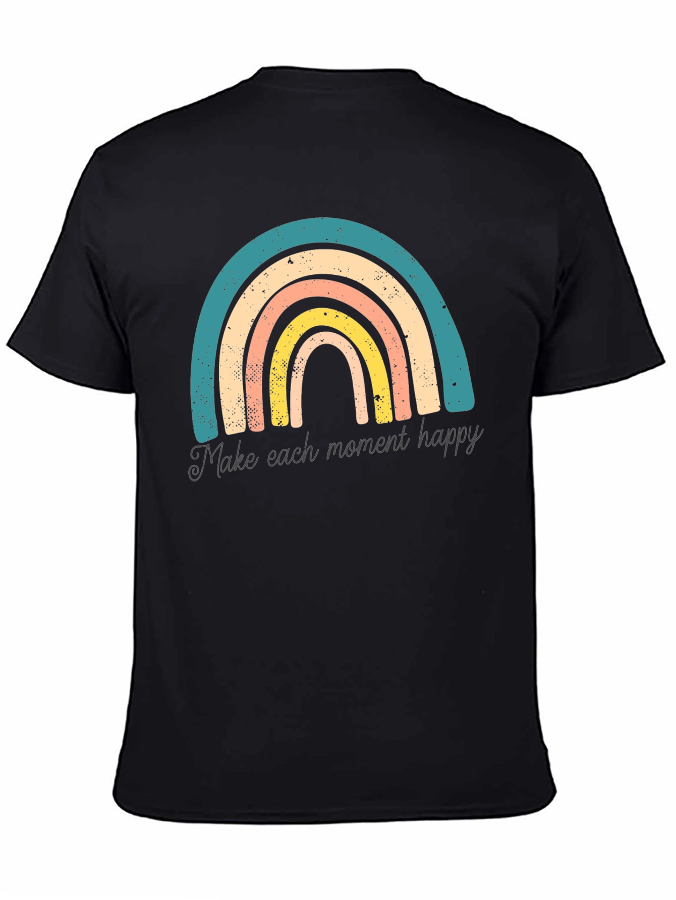Retro Rainbow Tee - Make Each Moment Happy