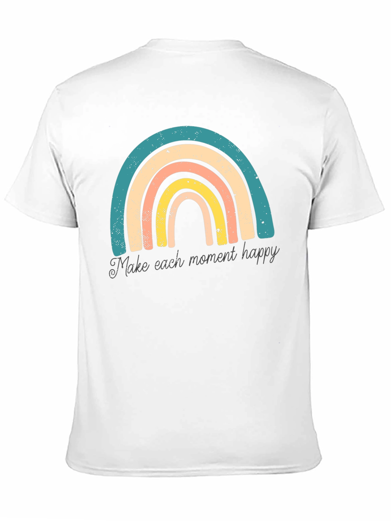 Retro Rainbow Tee - Make Each Moment Happy