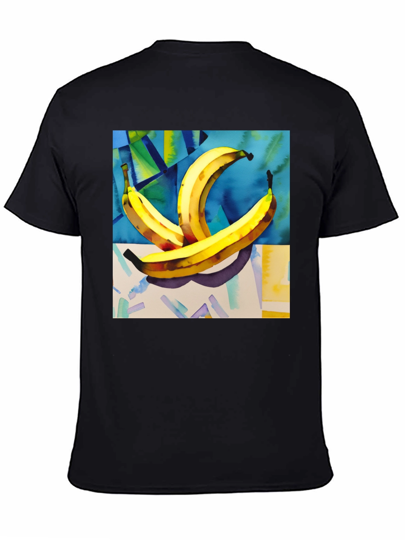 Banana Art Print Black T-Shirt