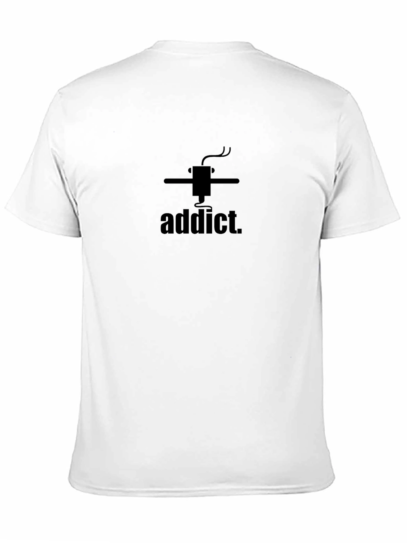 3D Printing Addict Graphic Tee - Black Cotton T-Shirt