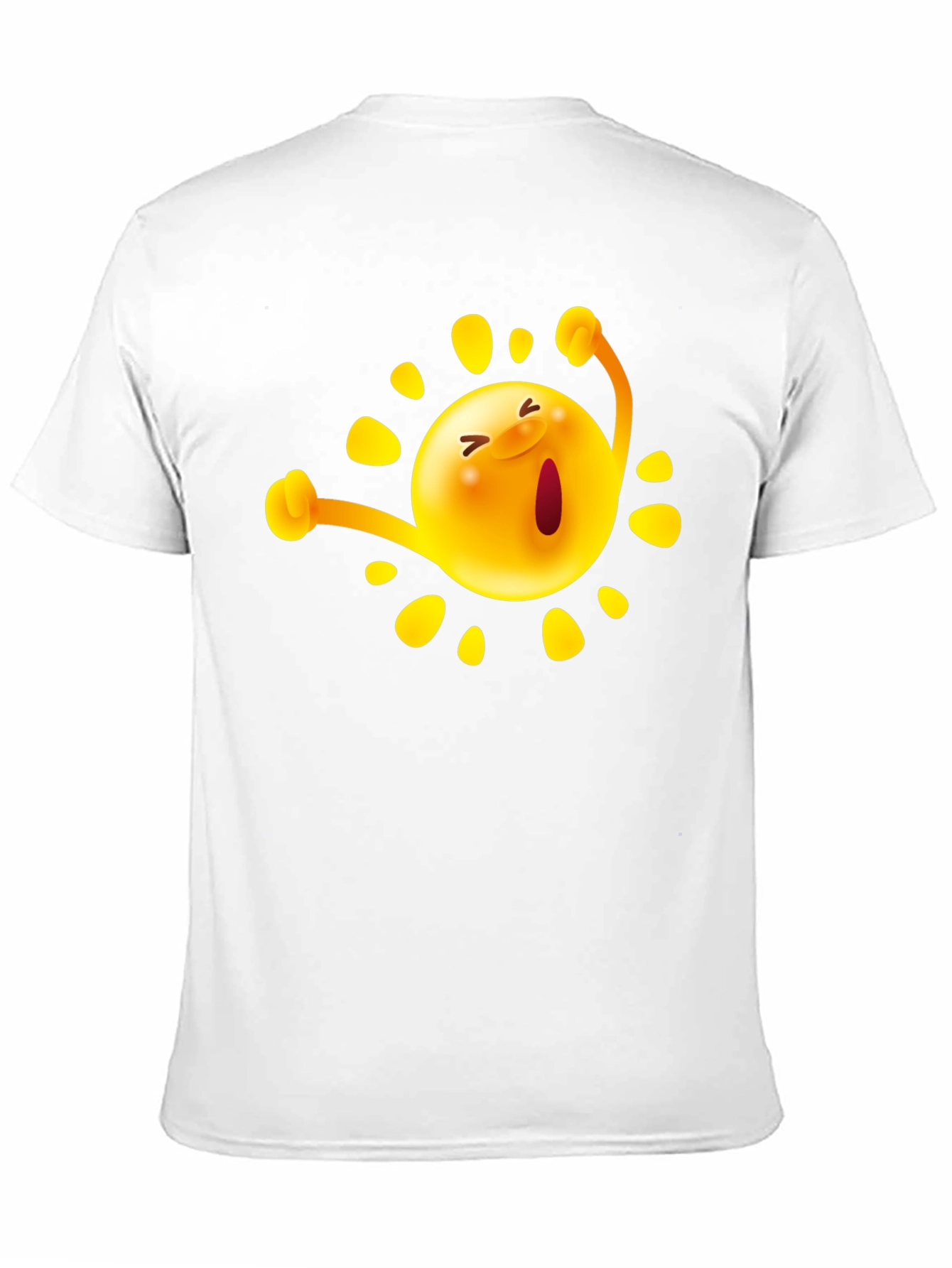 Happy Sun Graphic Tee - Black Cotton T-Shirt