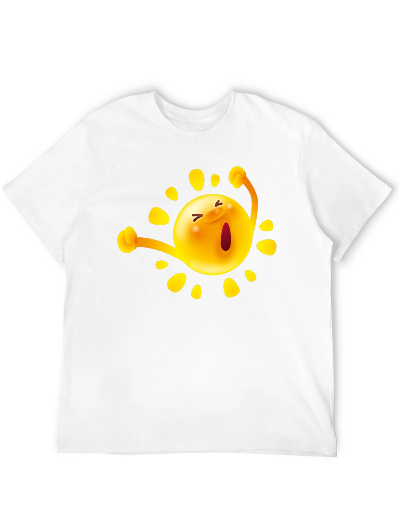 Happy Sun Graphic Tee - Black Cotton T-Shirt