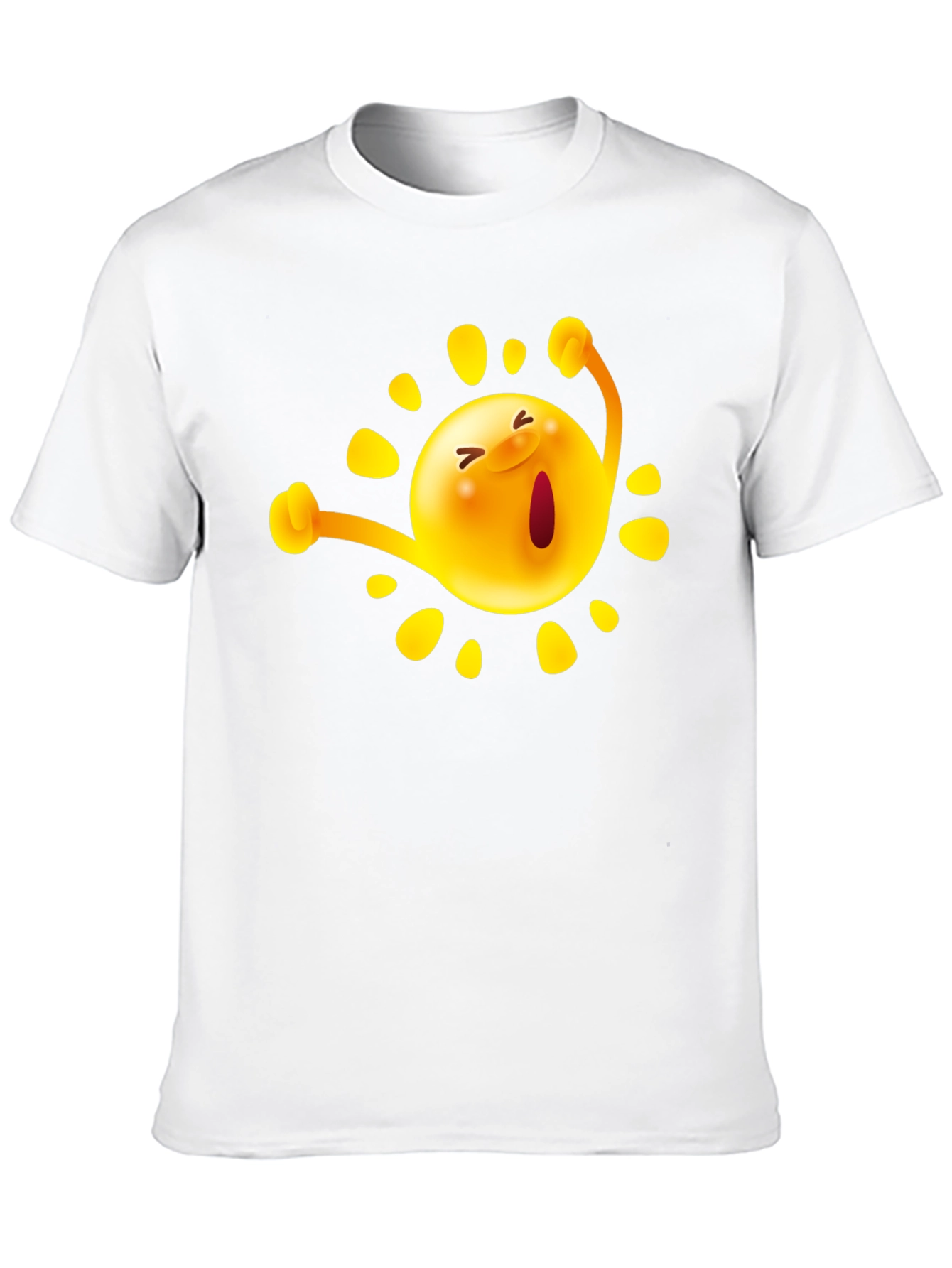 Happy Sun Graphic Tee - Black Cotton T-Shirt