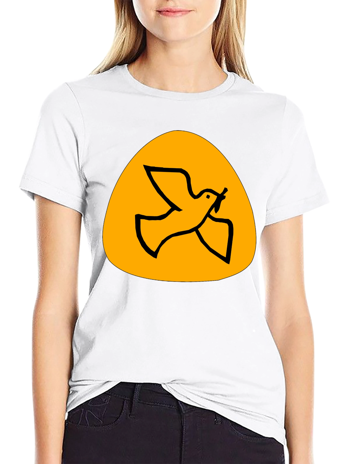 Peace Dove Graphic Tee - Black Cotton T-Shirt