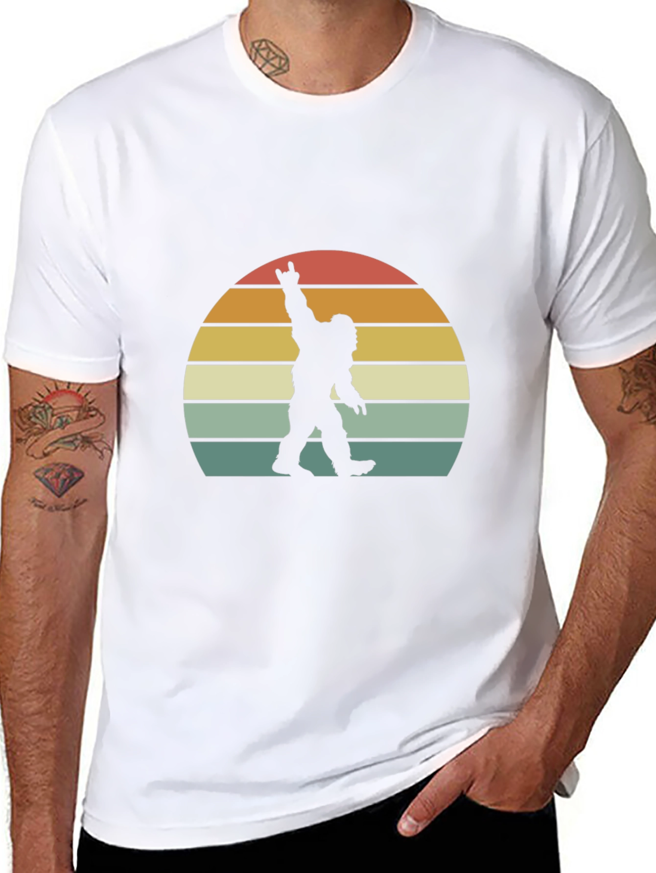Retro Bigfoot Rock On T-Shirt