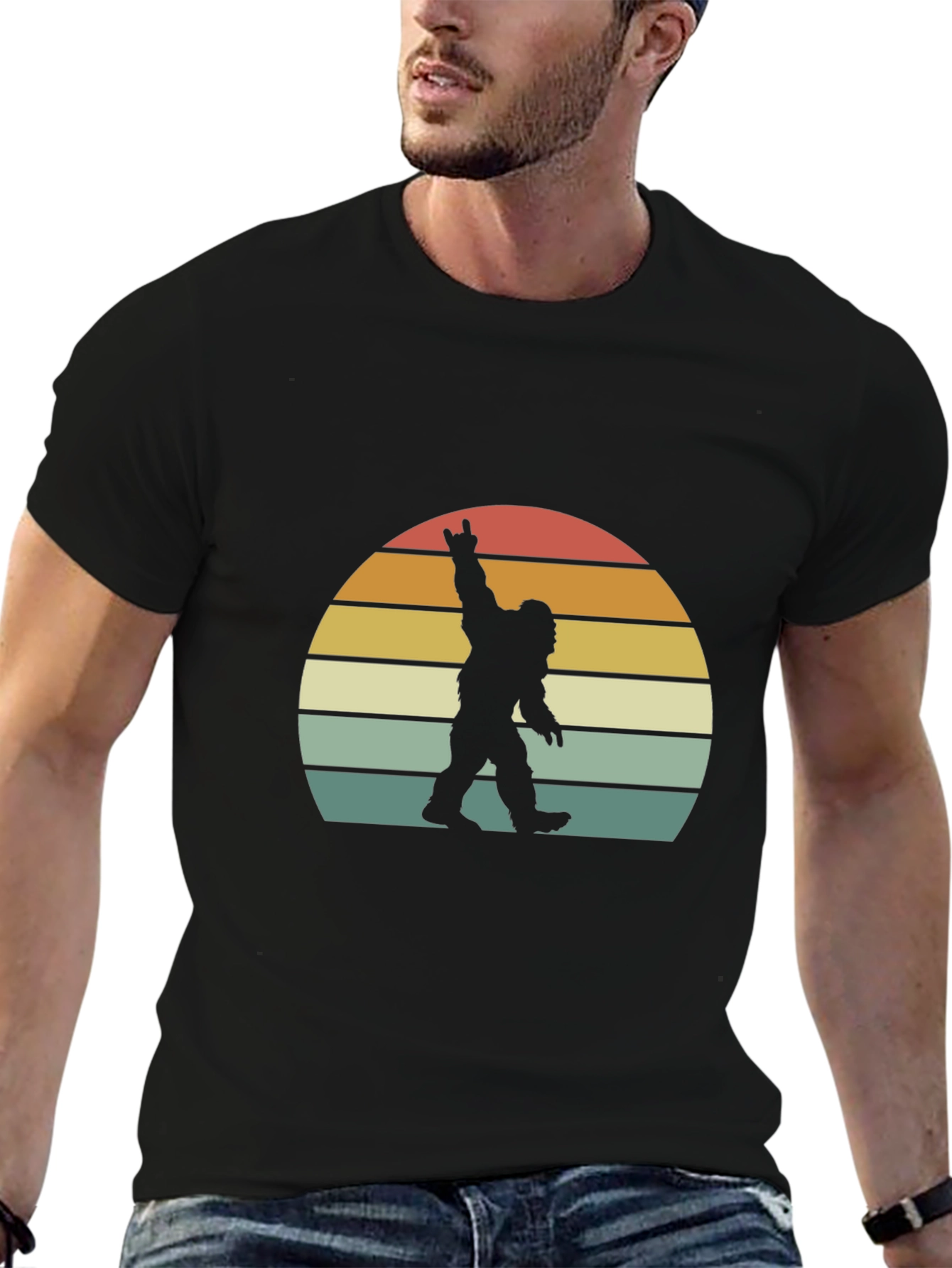 Retro Bigfoot Rock On T-Shirt