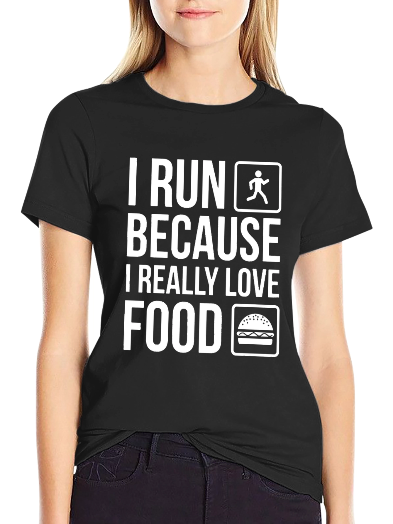 Funny Running T-Shirt: I Run Because I Love Food